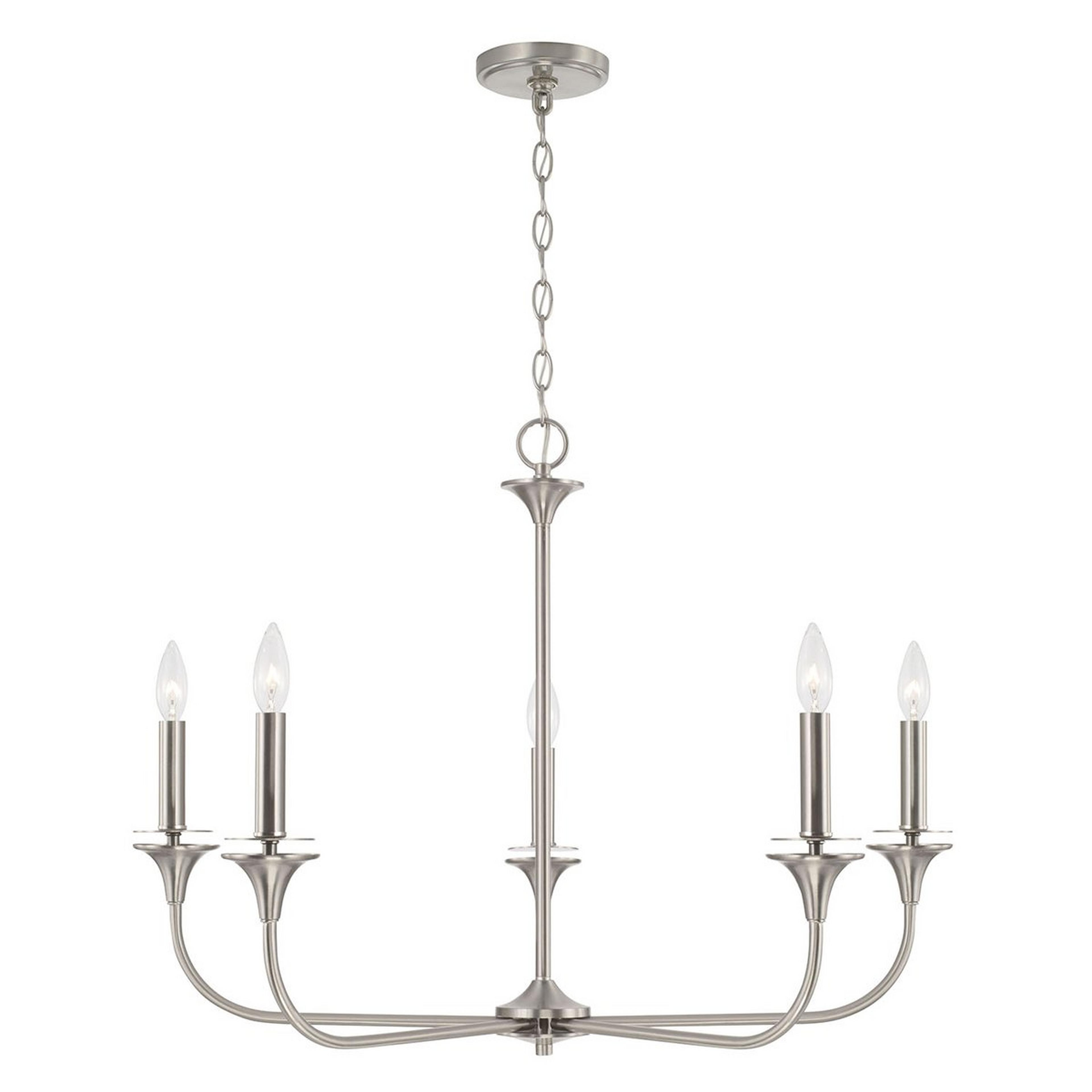 A Mayhue Chandelier - 5 Light with Brushed Nickel  color