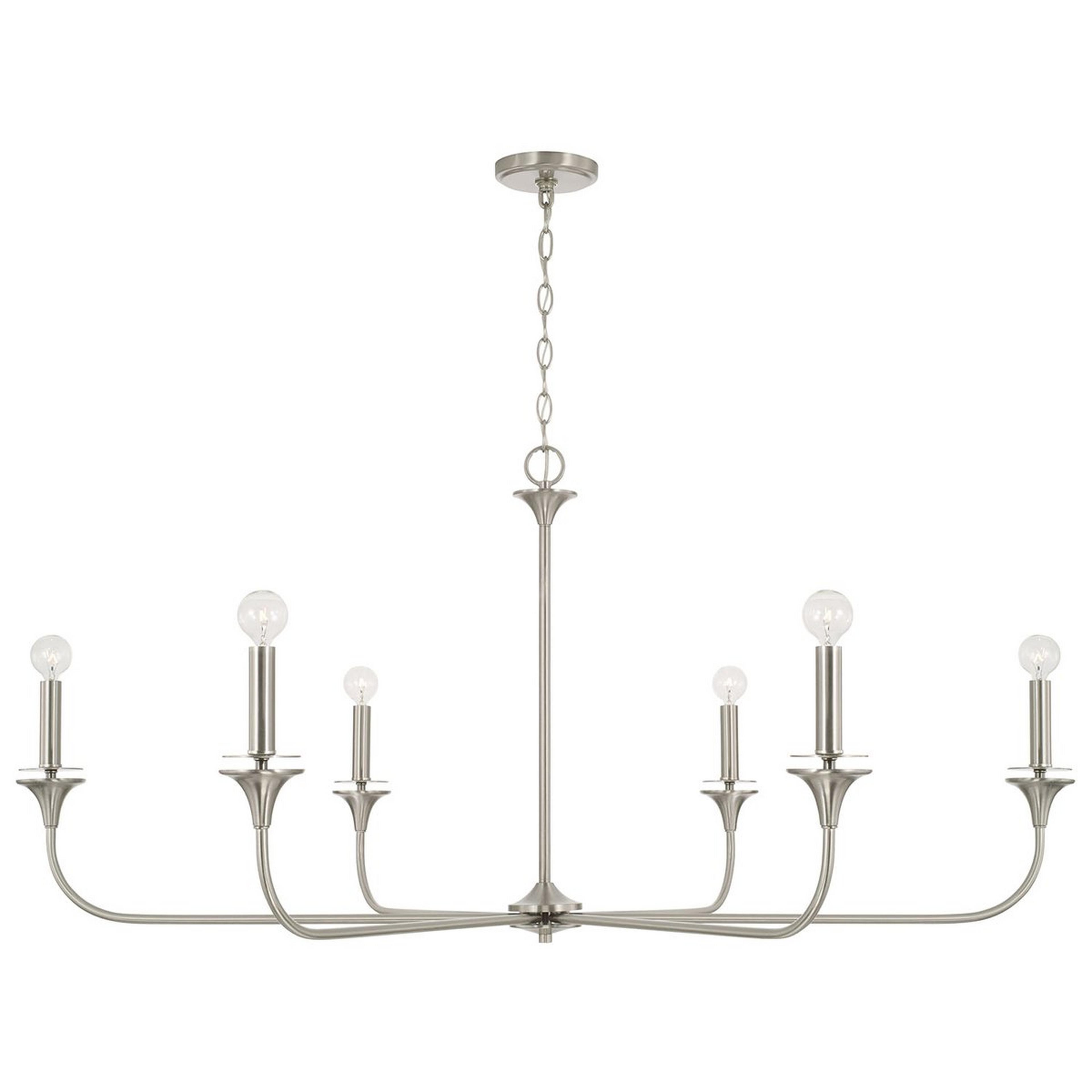 A Mayhue Chandelier - 6 Light with Brushed Nickel color