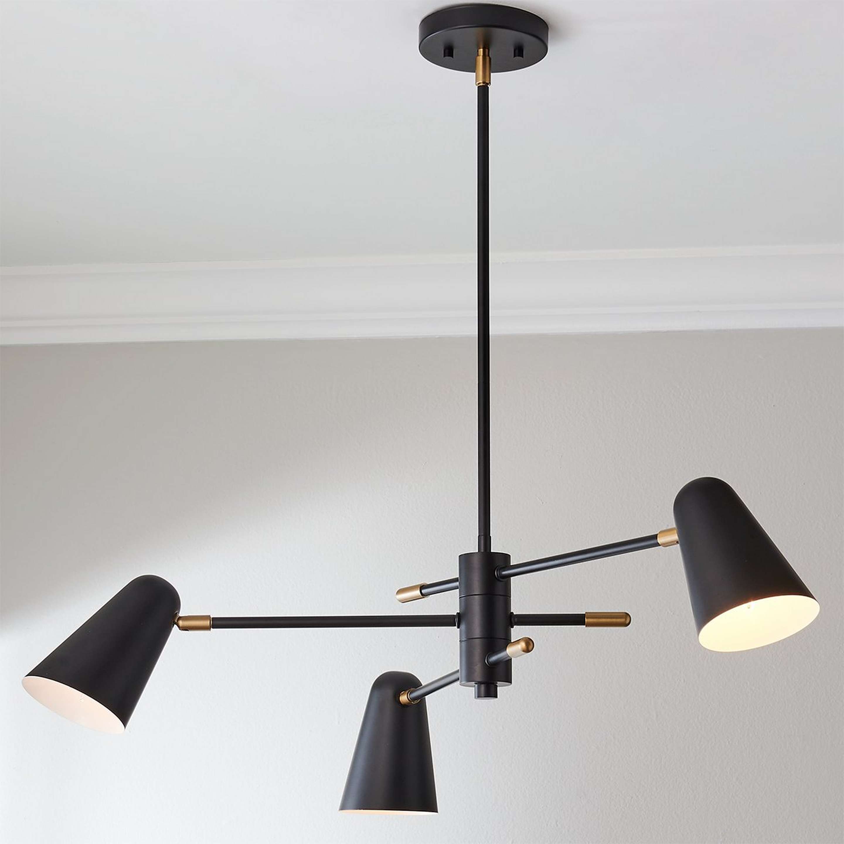 A Jamira Convertible Chandelier with Black / Brass color