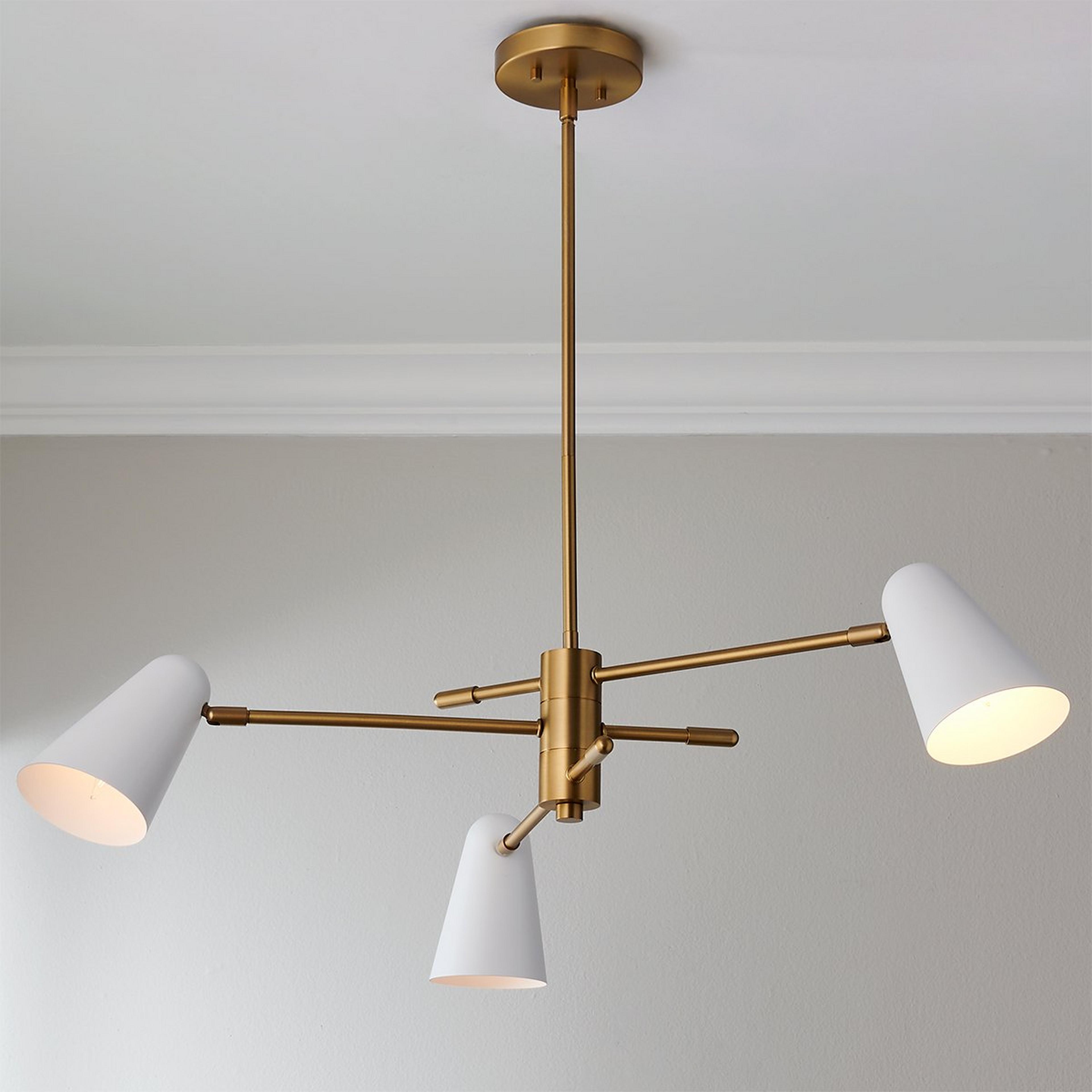 A Jamira Convertible Chandelier with Brass / White  color