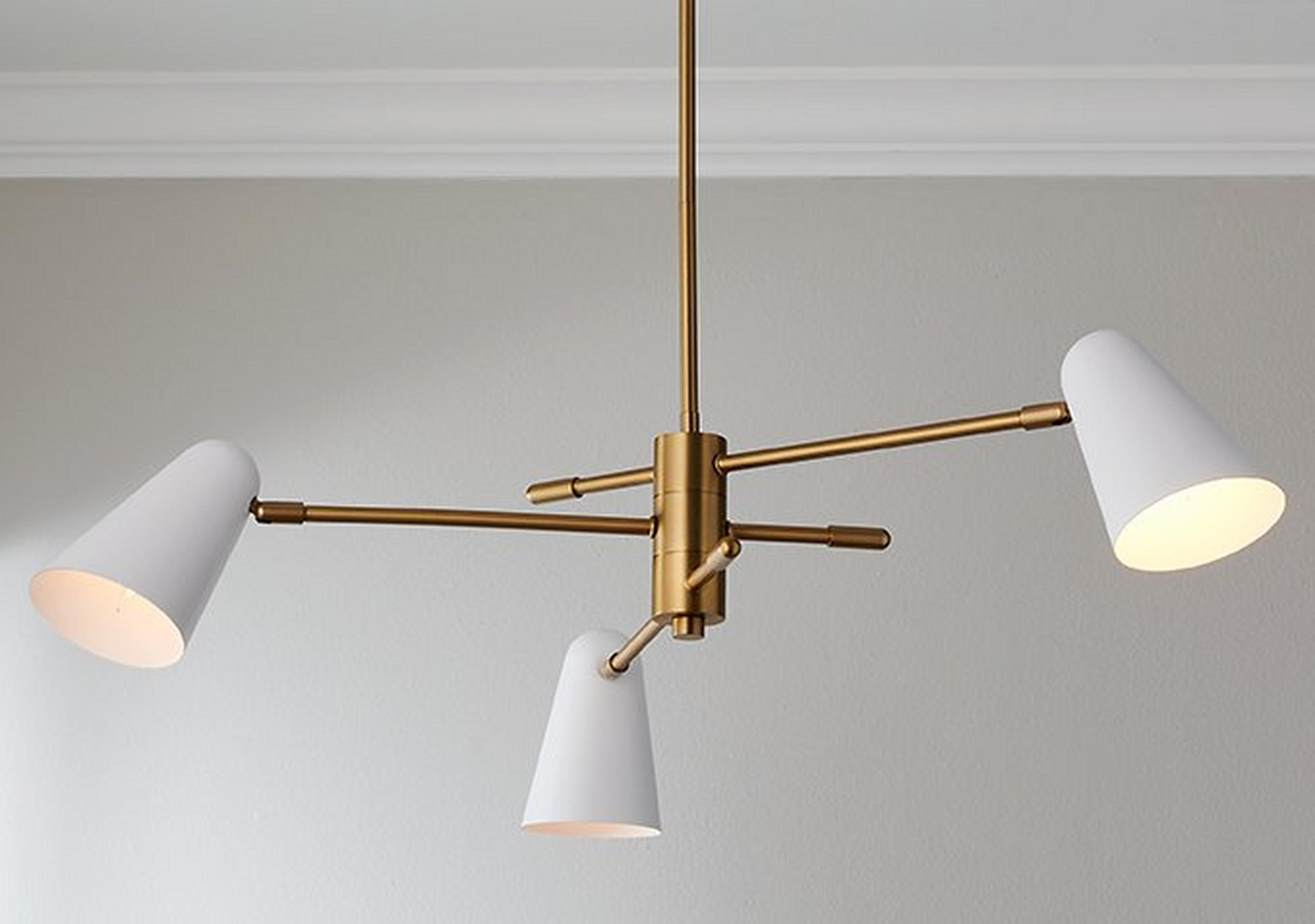 Brass and White Jamira Convertible Chandelier