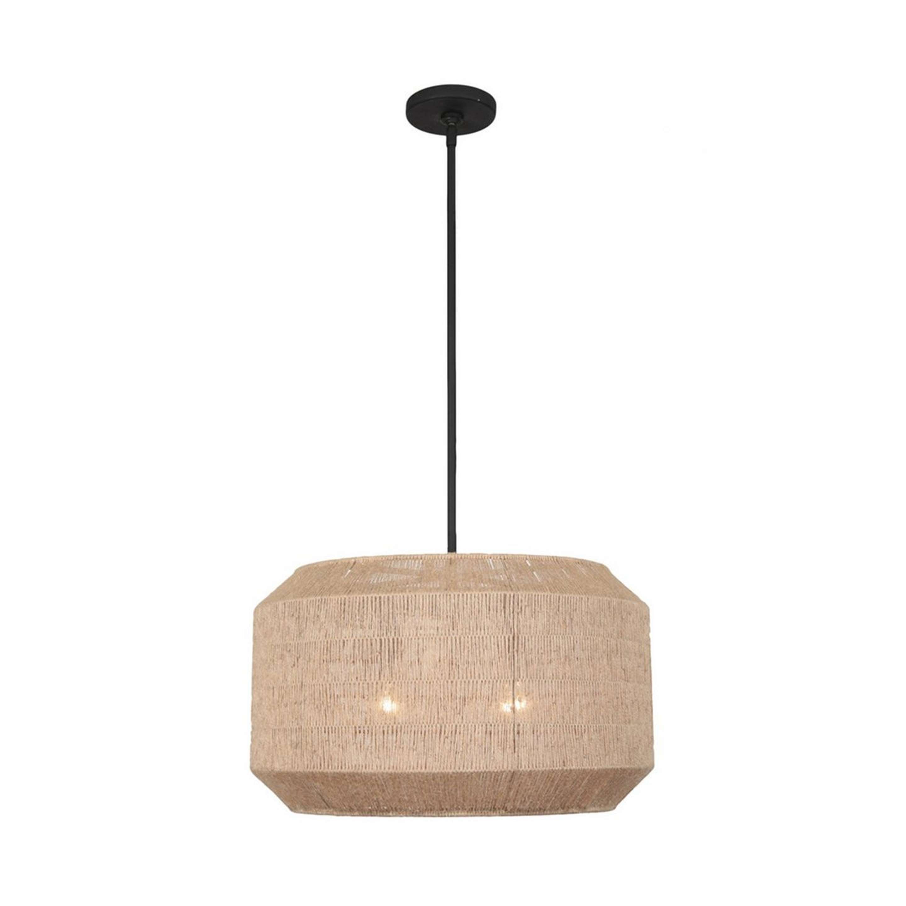A Luani Chandelier - Small with Matte Black / Jute color