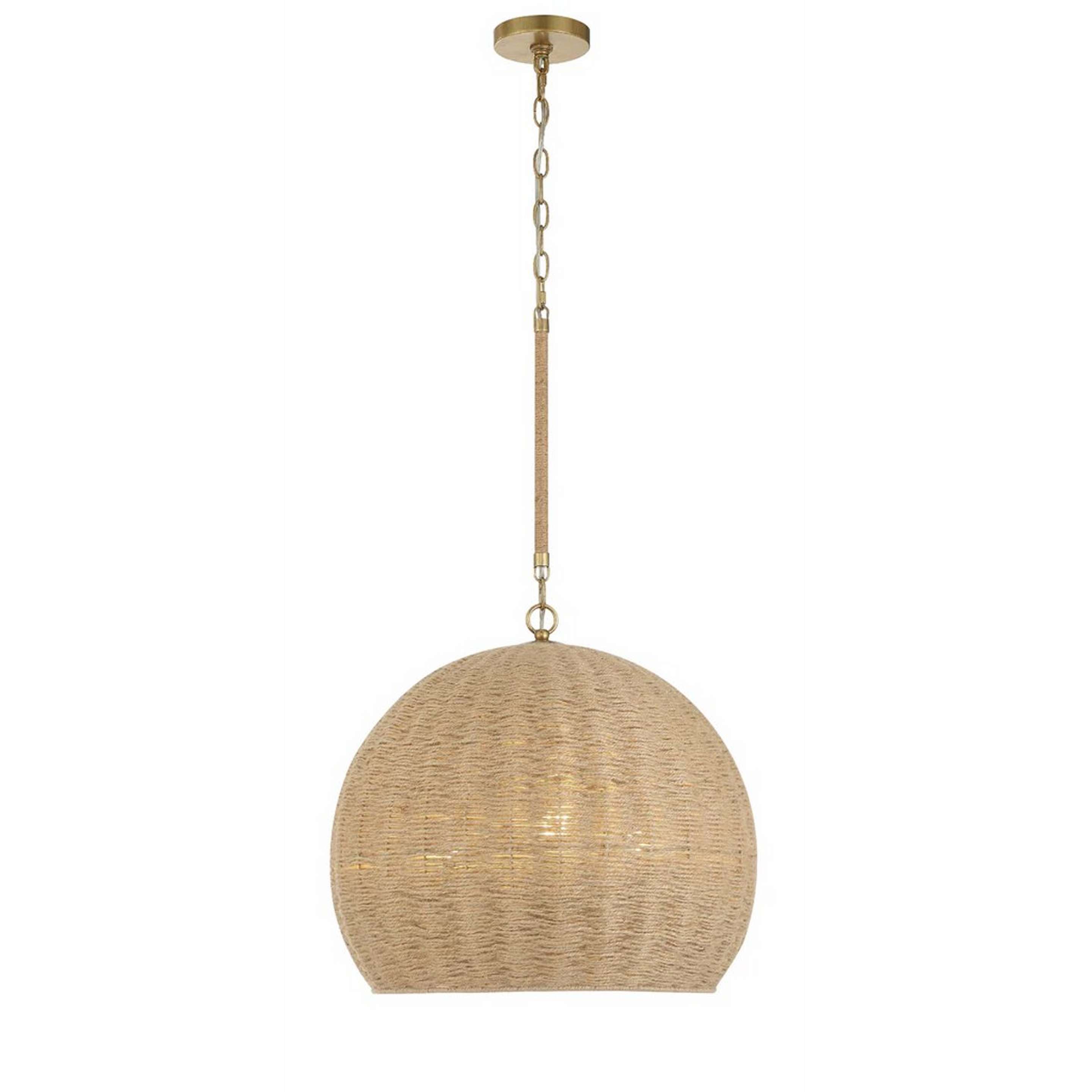 A Encinitas Chandelier with Soft Gold / Jute color