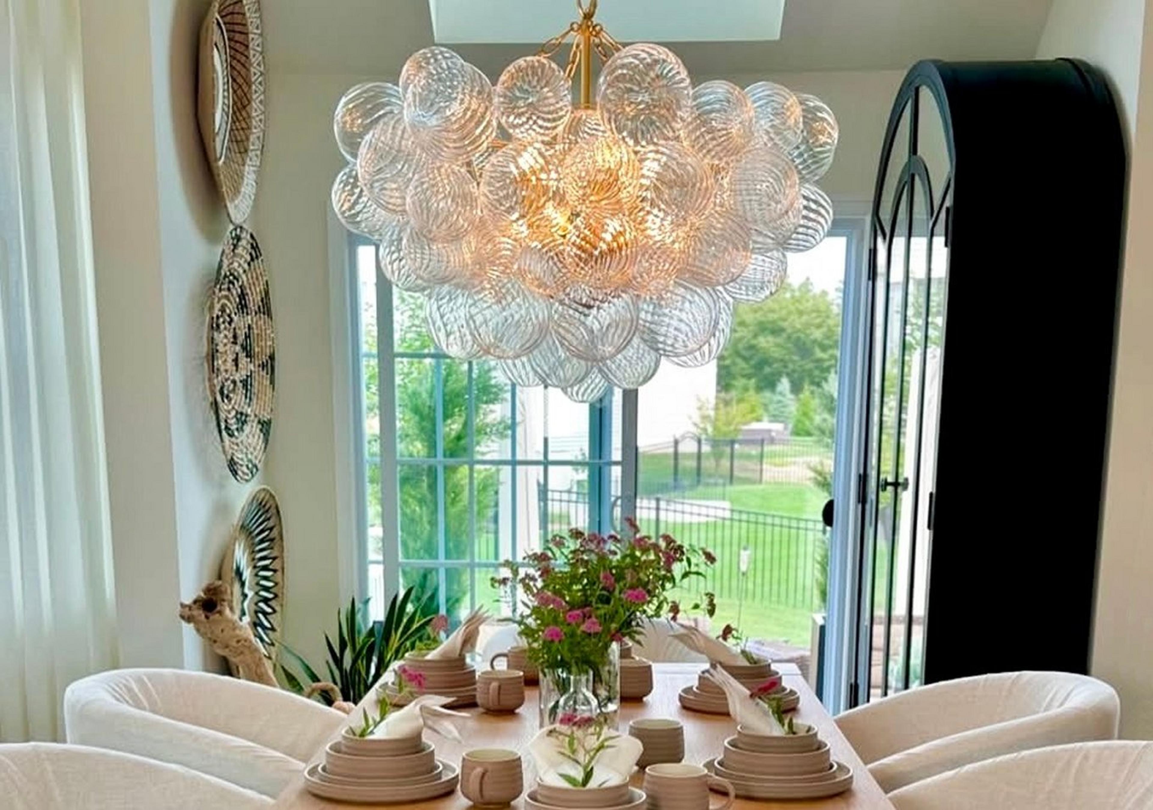 Large Aged Gold Amalia Chandelier
