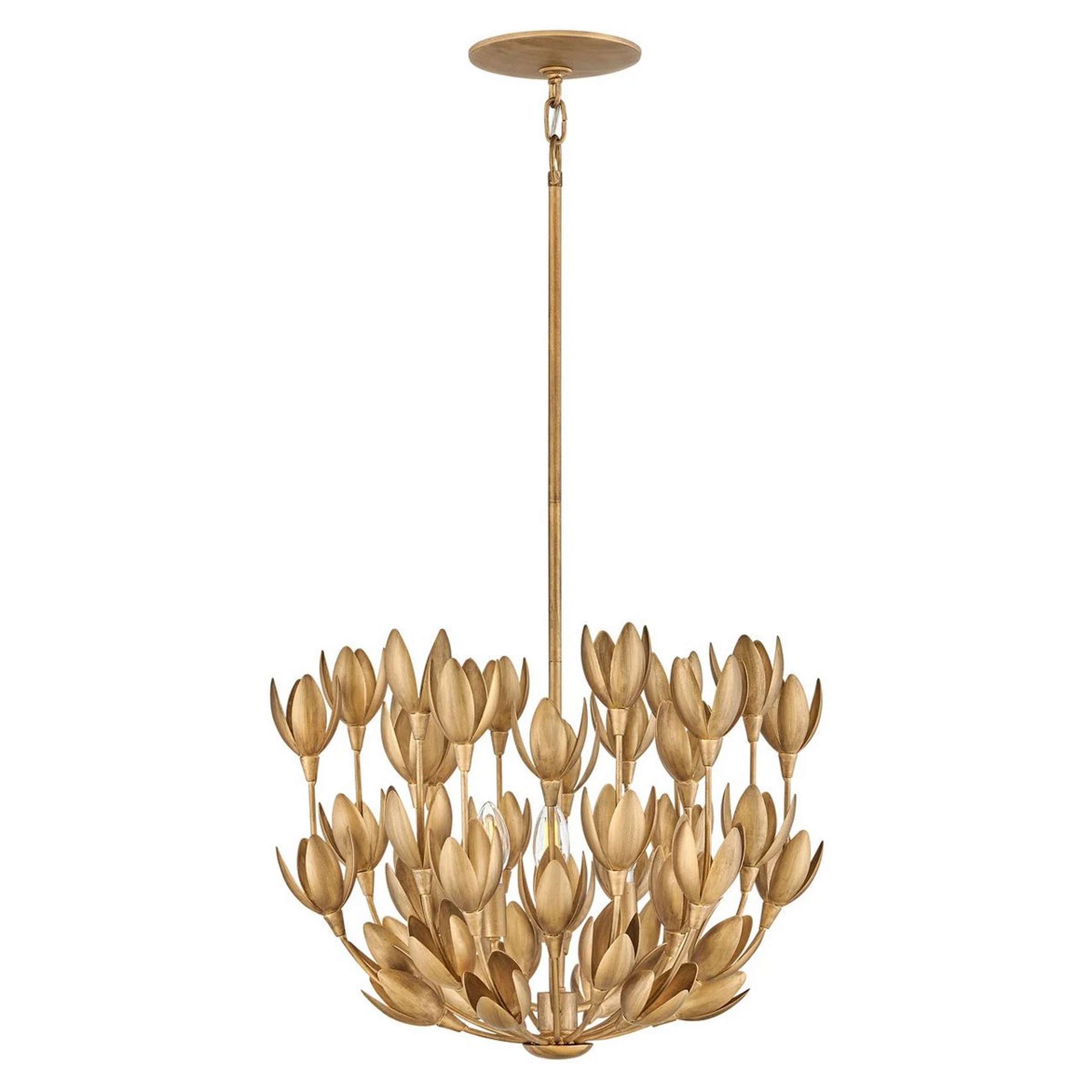 A Tulipa Convertible Chandelier with Burnished Gold color
