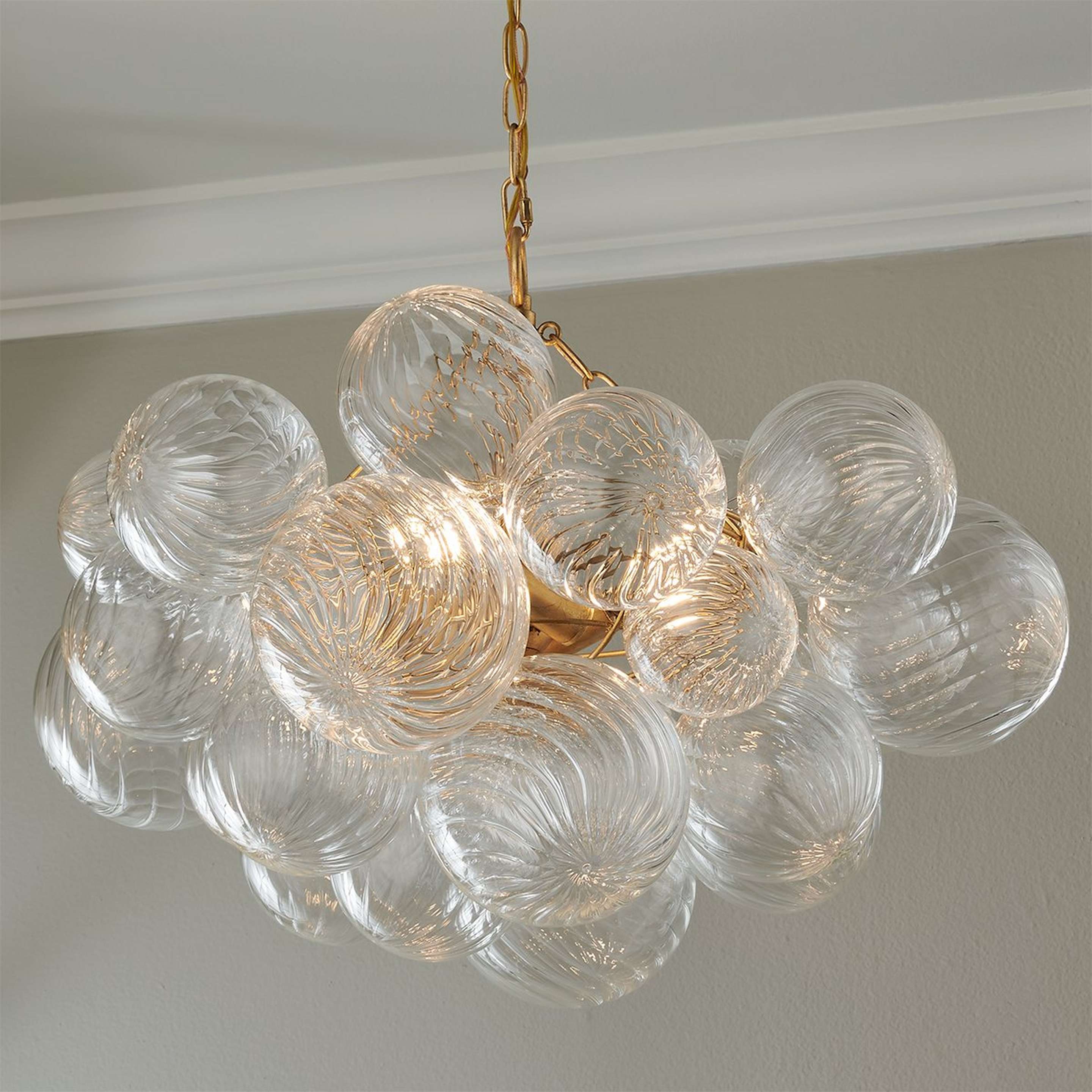 A Amalia Chandelier - Small with Aged Gold / Clear Glass color