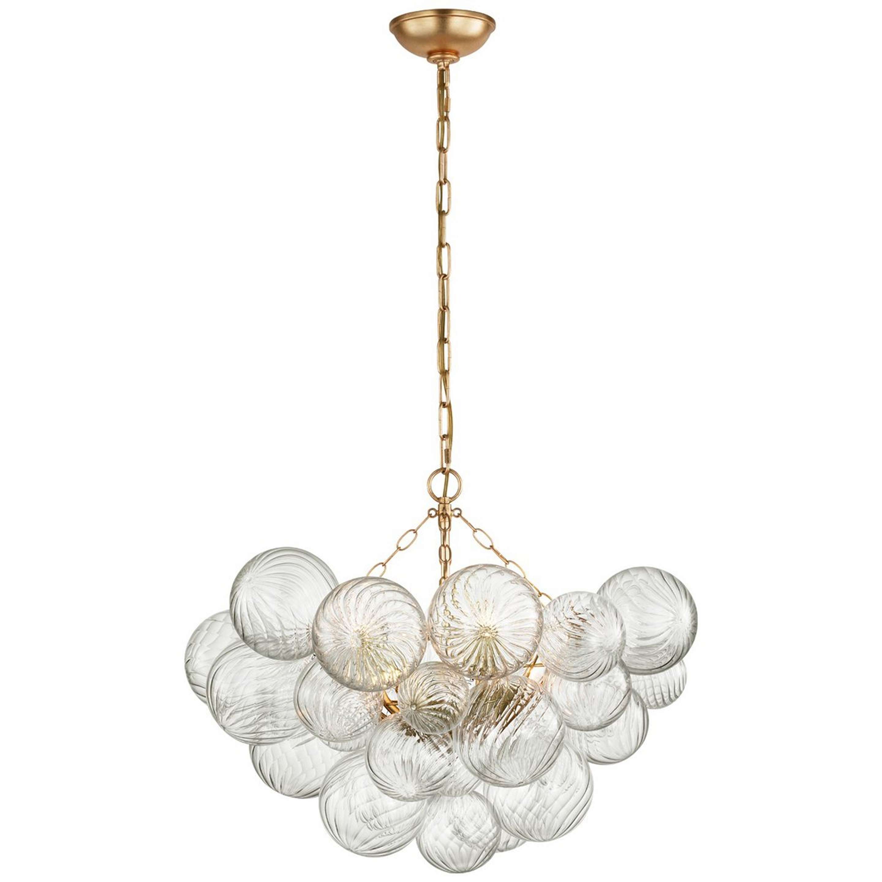 A Amalia Chandelier - Medium with Aged Gold / Clear Glass color
