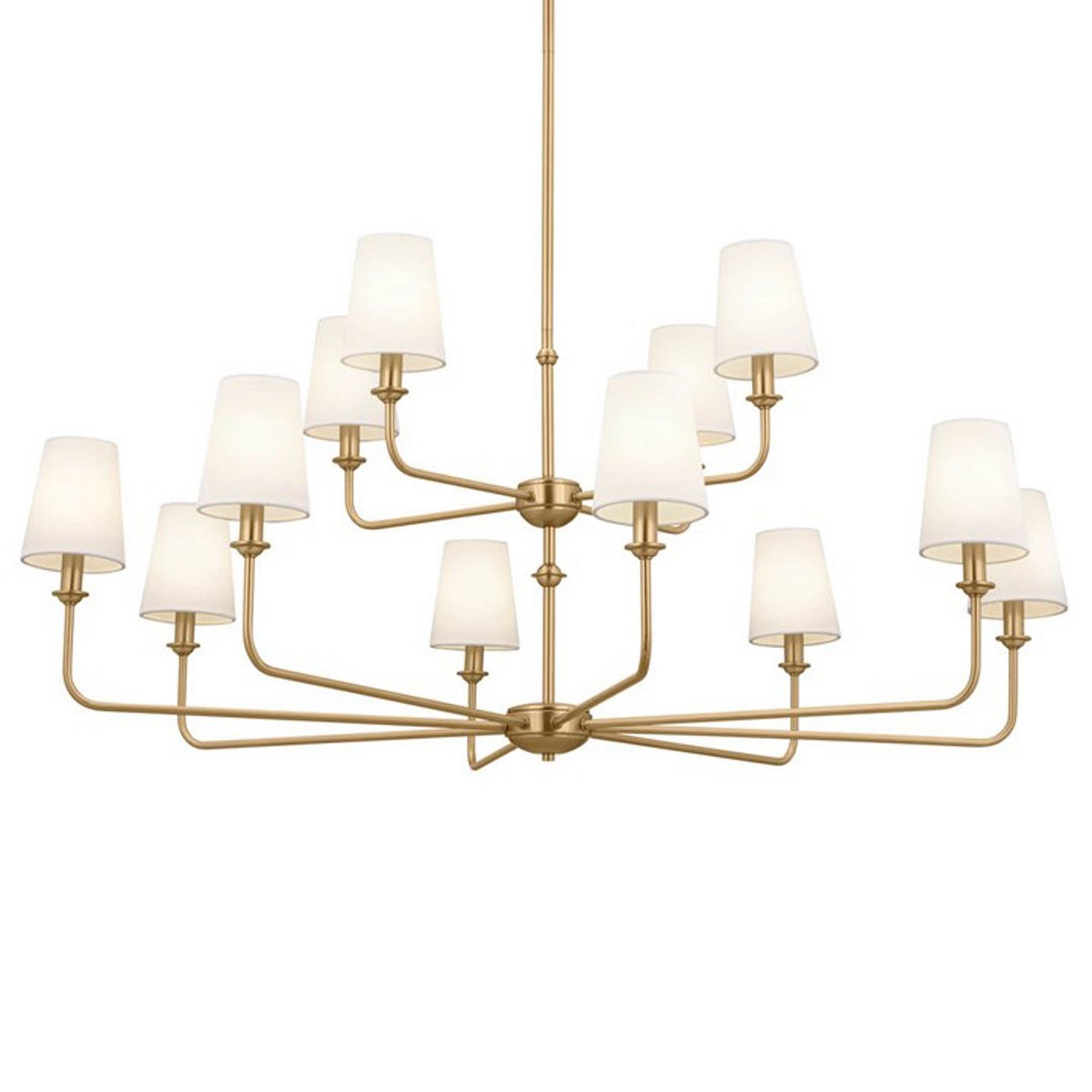 A Willemina Chandelier with Aged Brass color