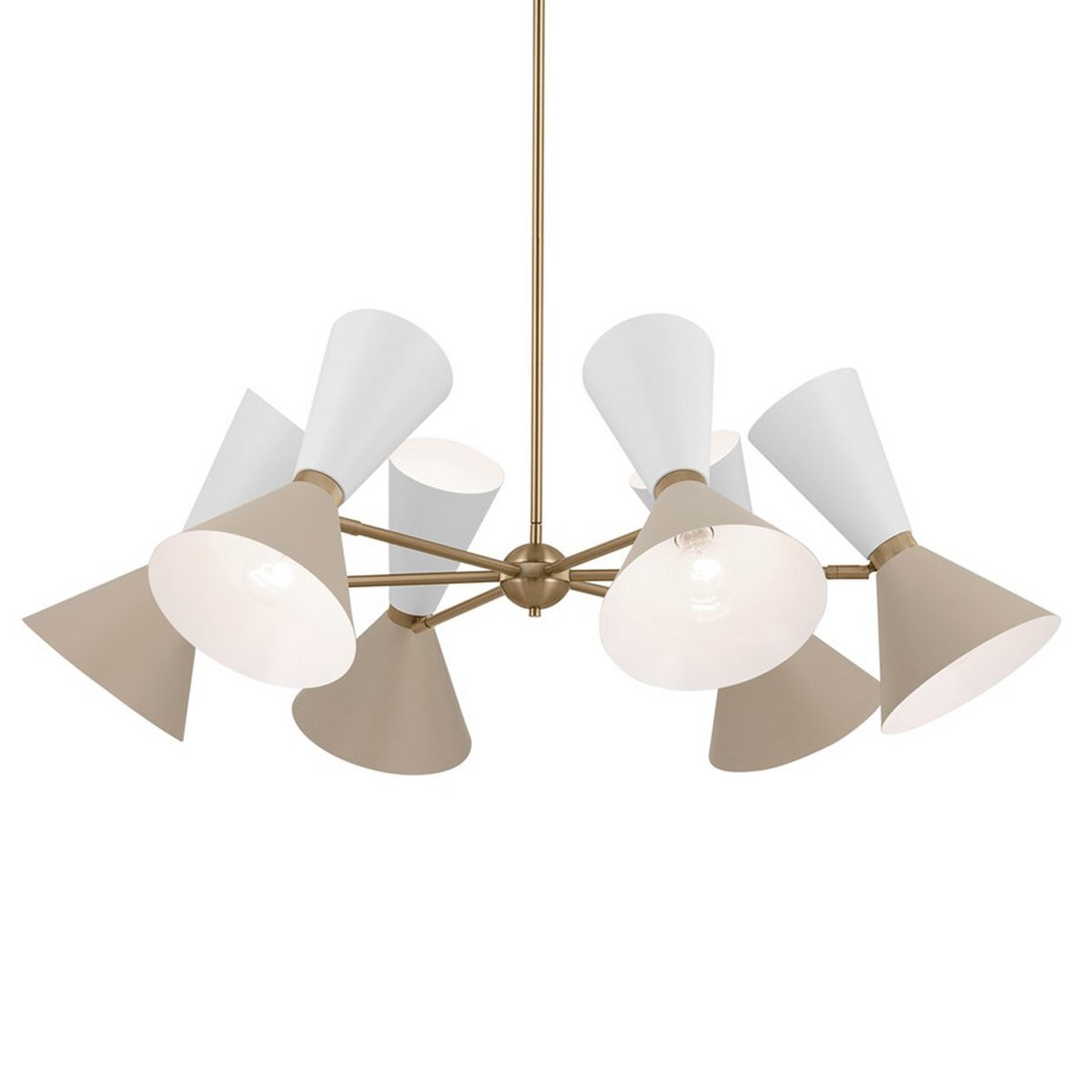 A Cecil Chandelier - 12 Light with Champagne Bronze / Gray / White color