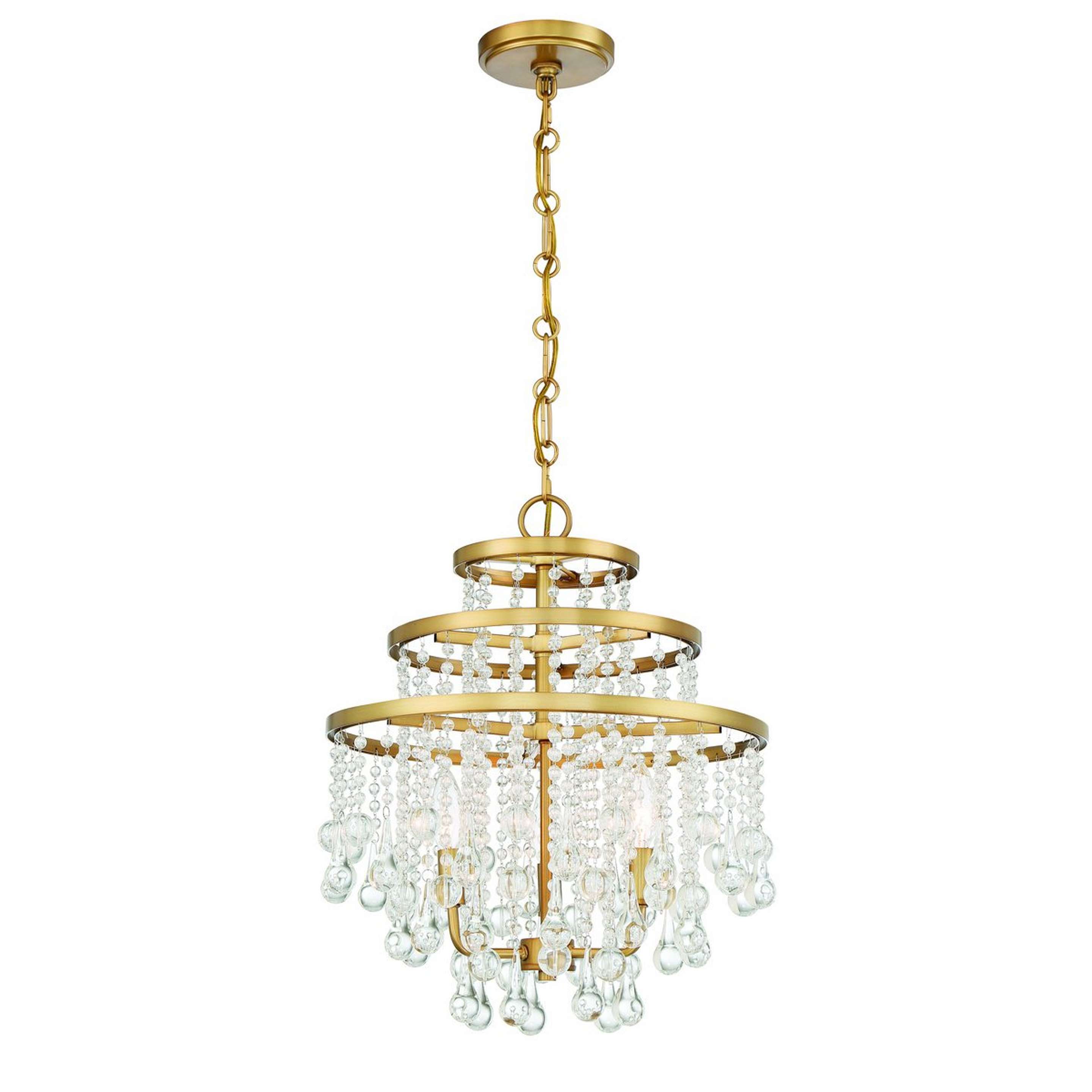 A Sanguine Chandelier with Brass / Clear Crystal color