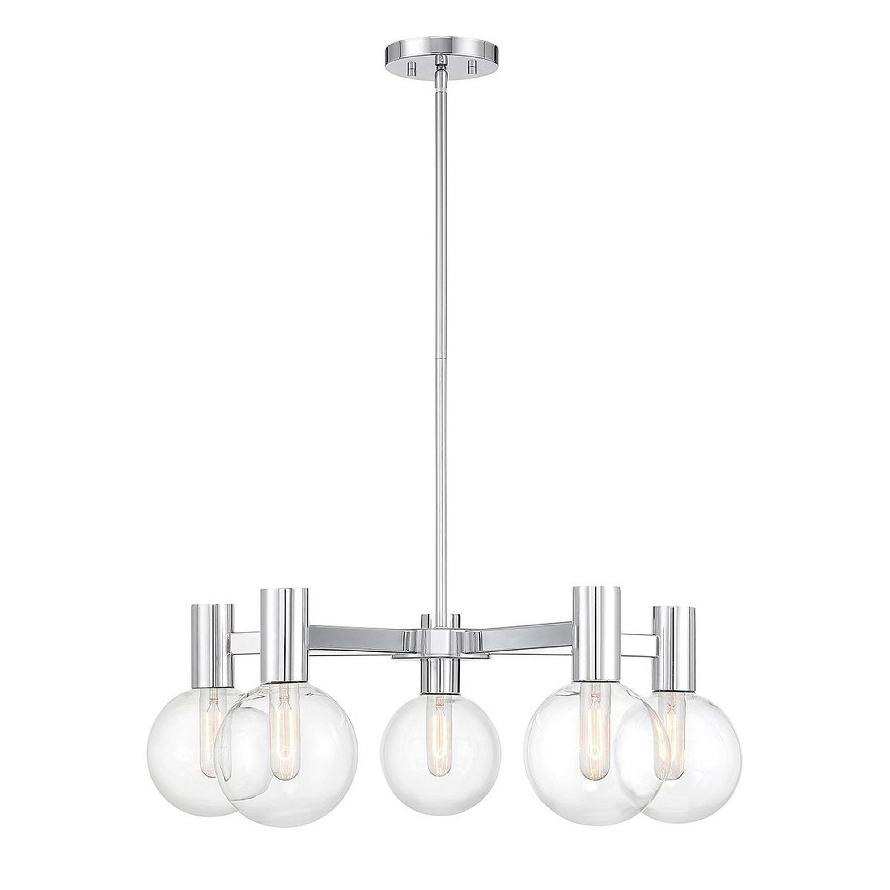 A Tatum Radial Chandelier - Small with Chrome / Clear Glass color