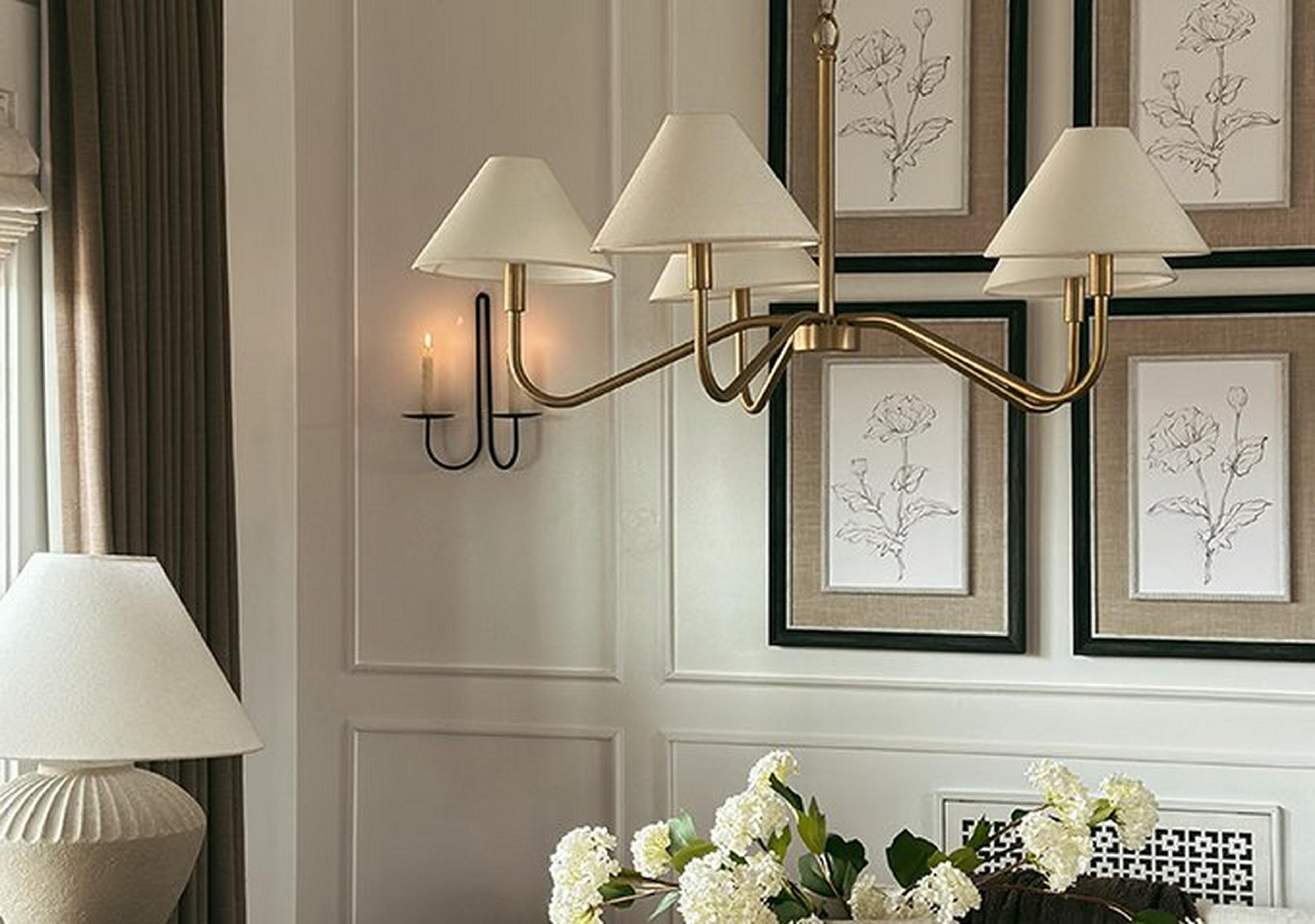 Small Satin Brass Eldon Chandelier