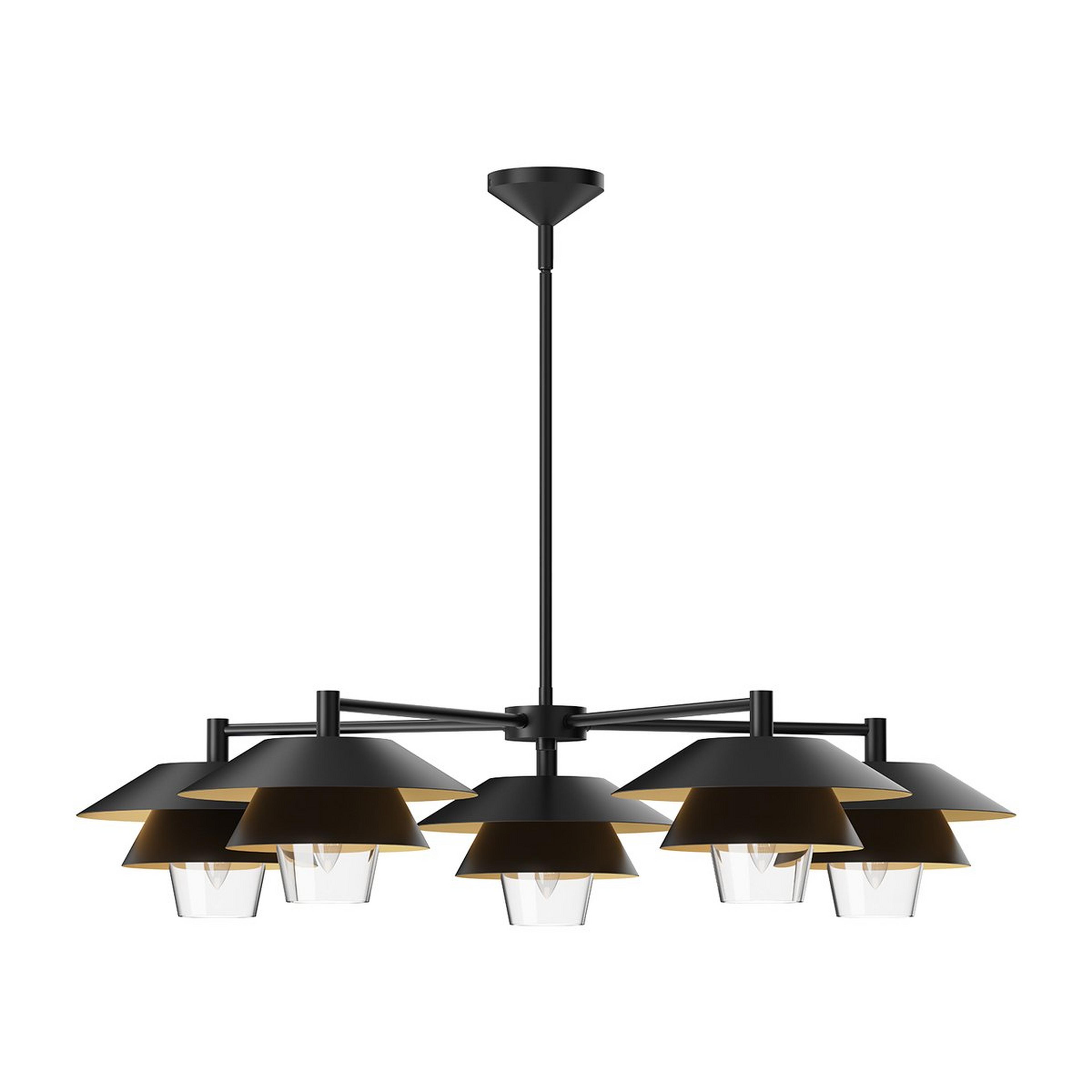 A Okayama Chandelier with Matte Black / Gold color