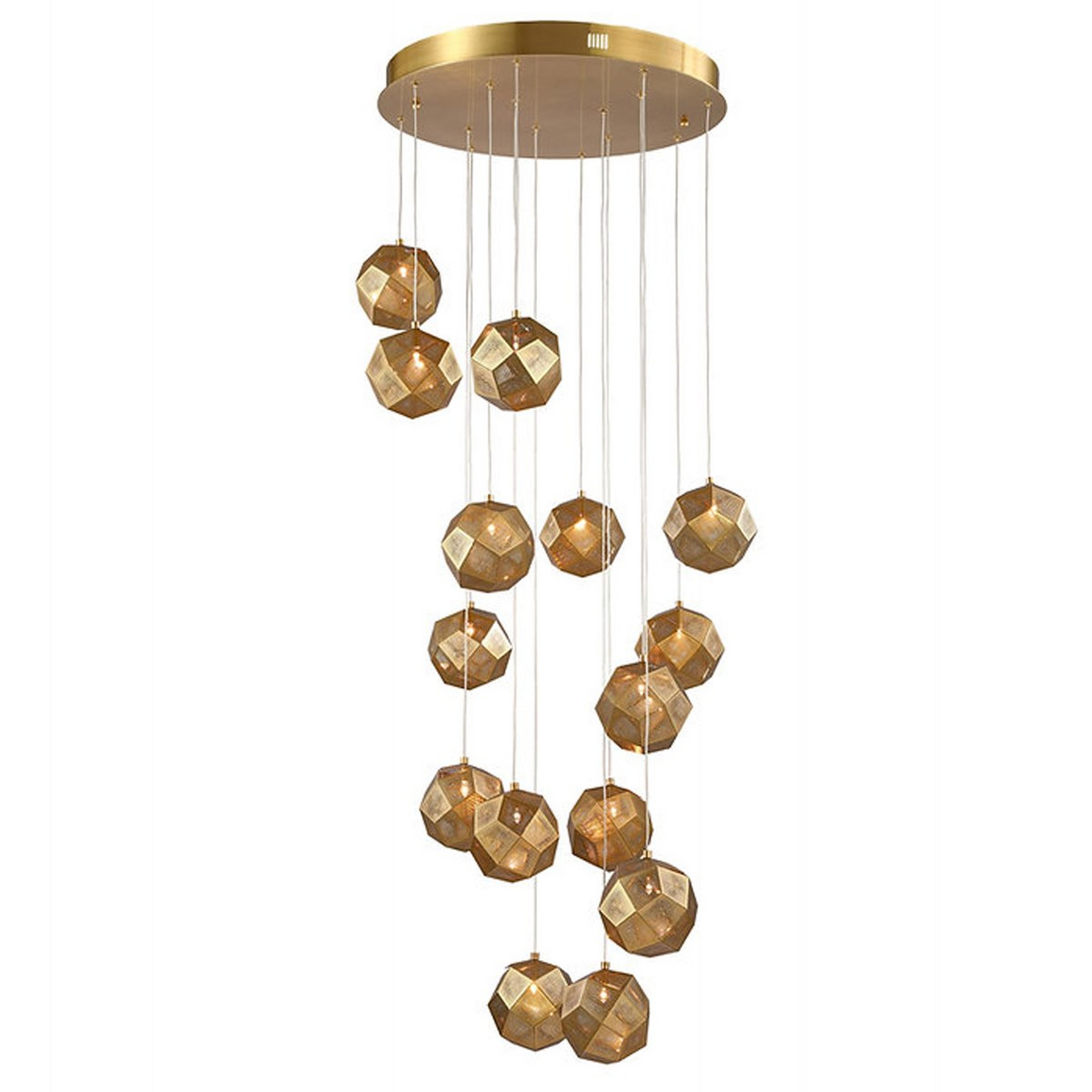 A Toska Chandelier - 15 Light with Burnished Brass color