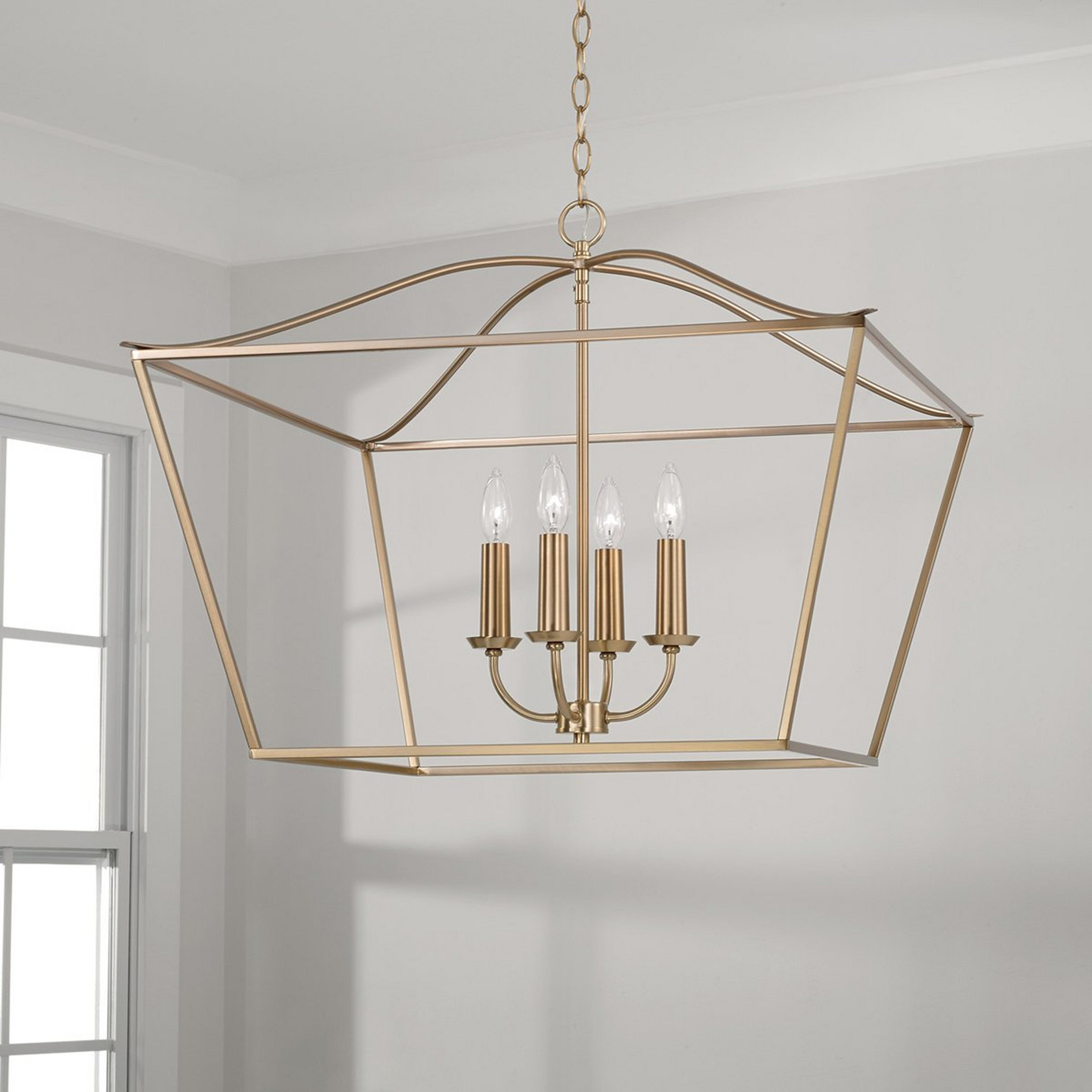 A Schonfeld Island Chandelier with Matte Brass color