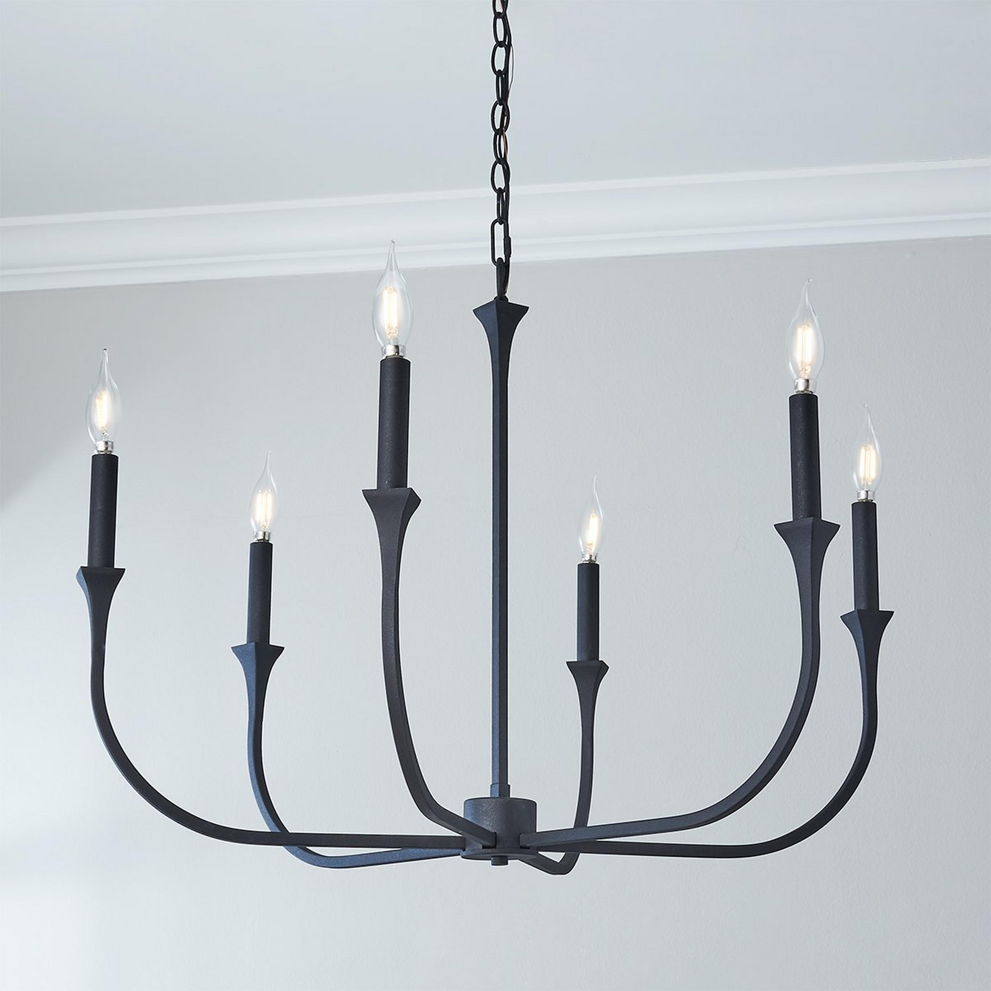 A Rosecott Chandelier - Medium with Black / White color