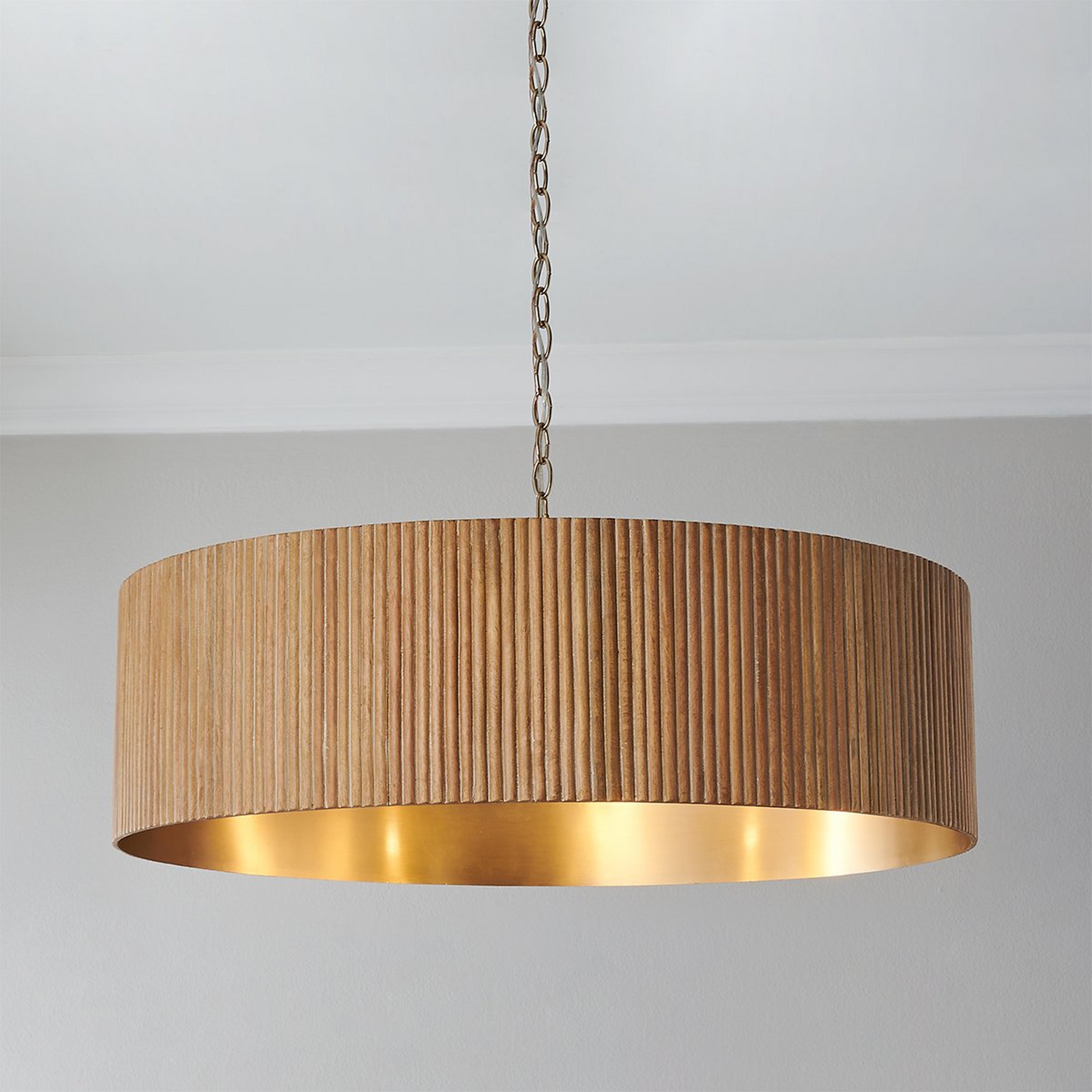 A Chavis Chandelier with Aged Brass / Whitewashed Wood color