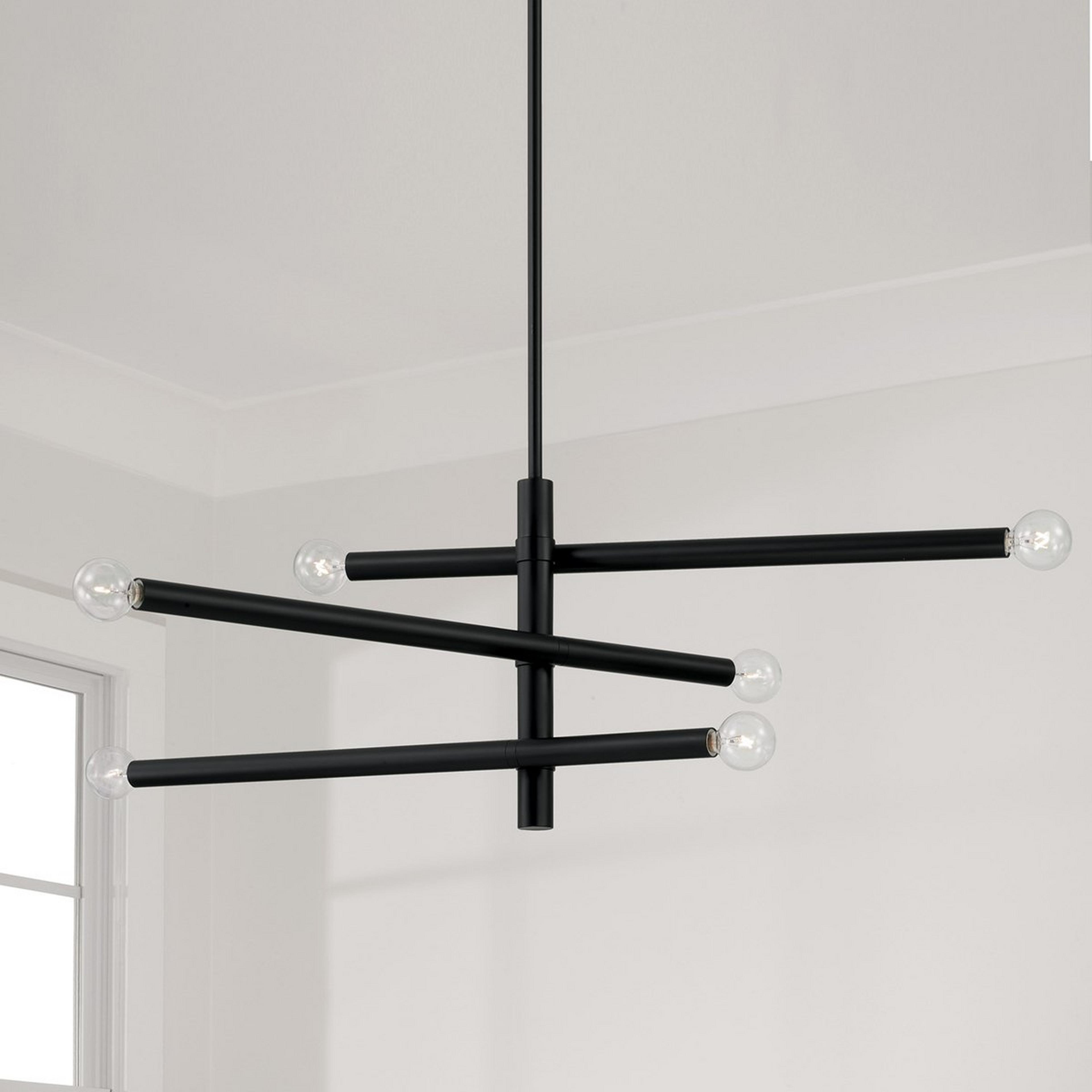 A Thatch Chandelier - Large with Matte Black color