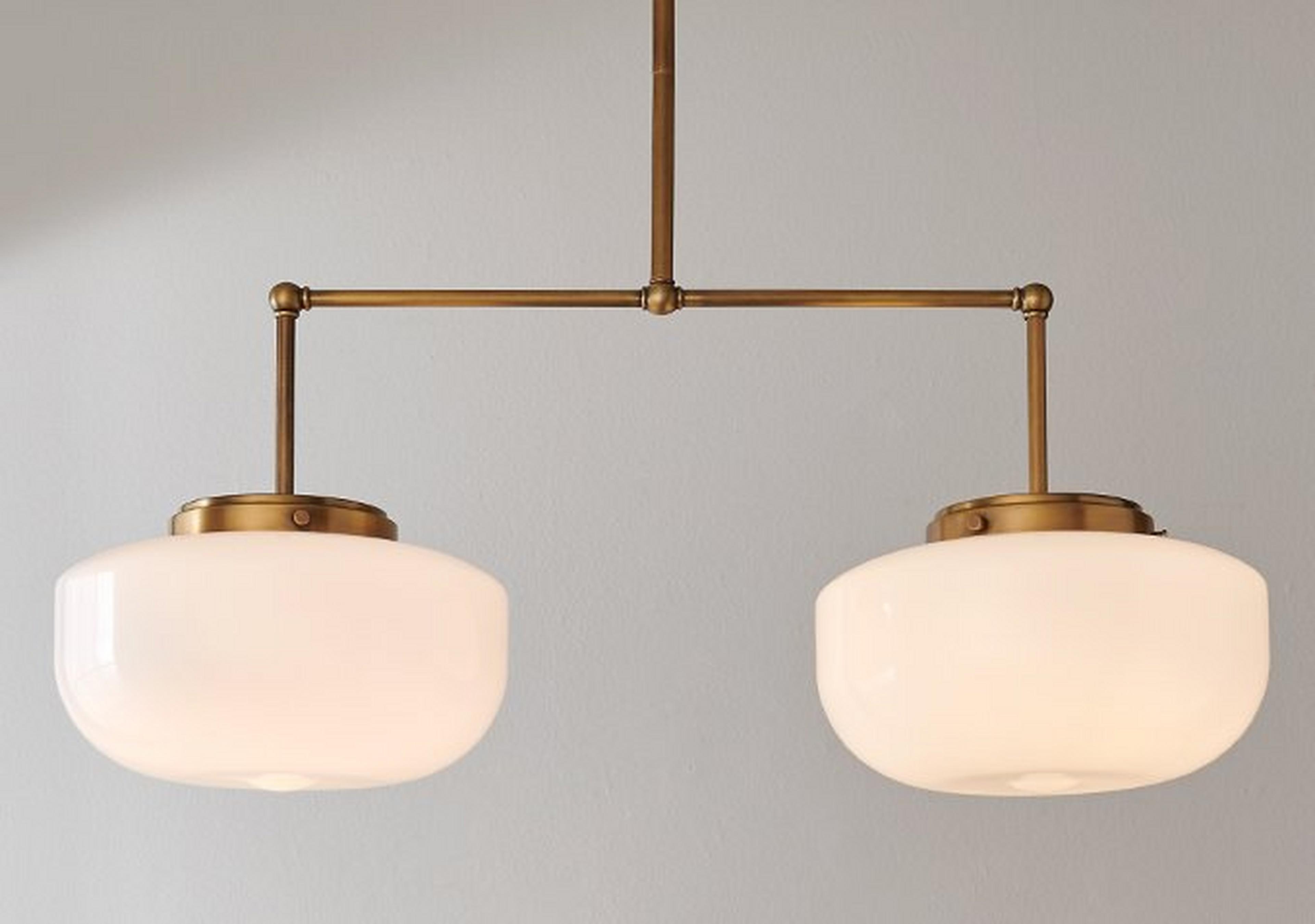 Satin Brass Erin & Ben Co. Gardiner Schoolhouse Linear Chandelier