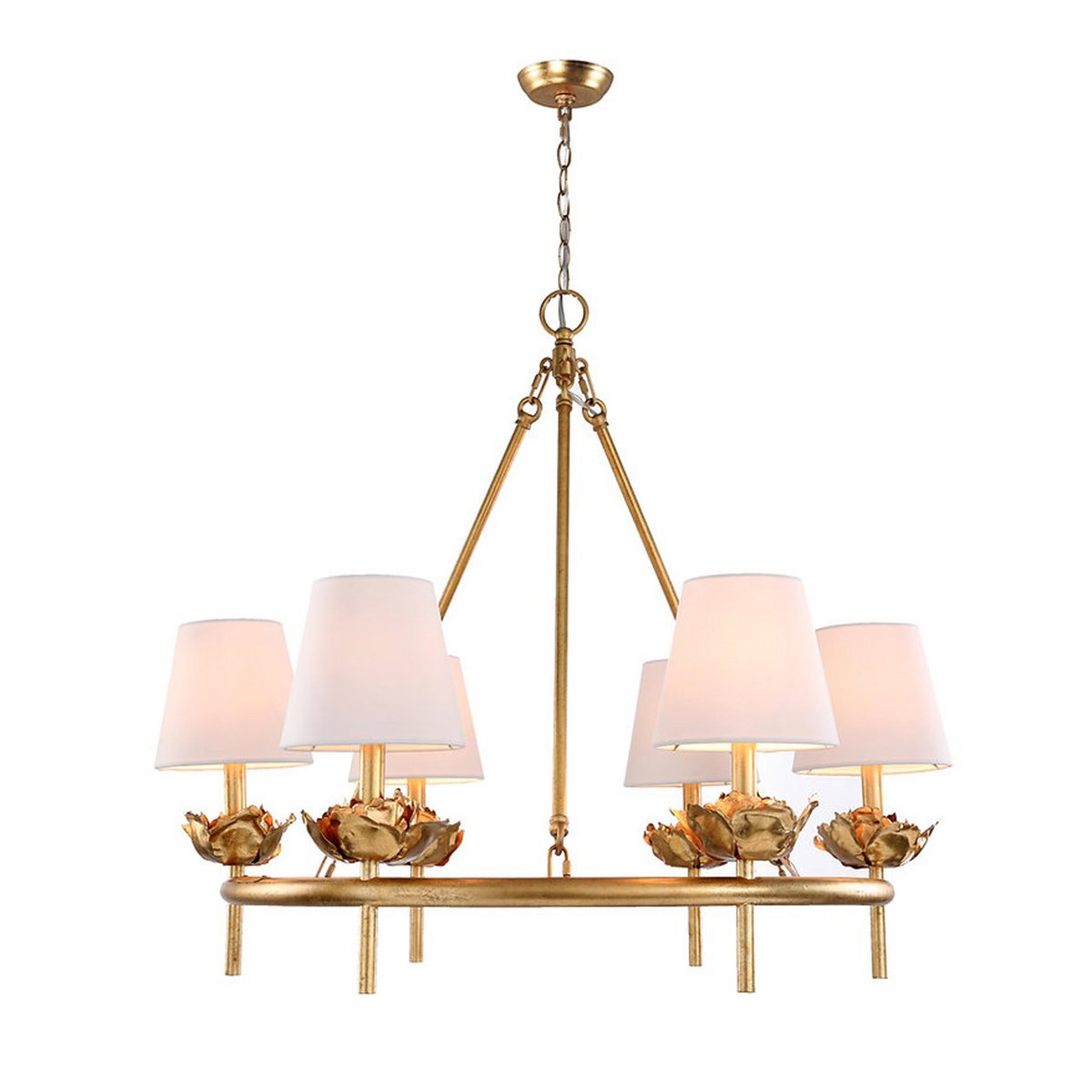 A Anthe Chandelier with Gold Leaf color