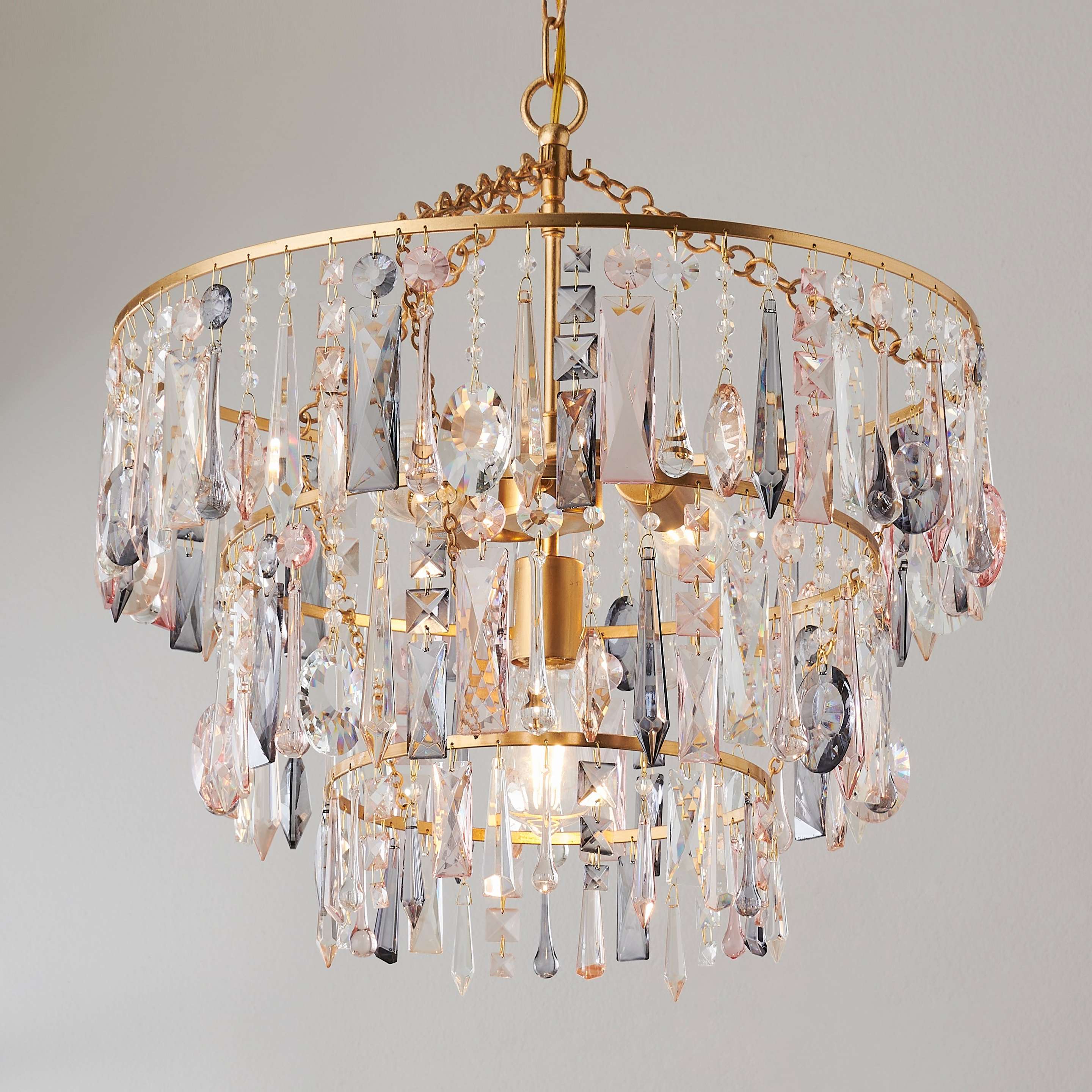 Try our Crystal Medley Chandelier for a glamorous small living room