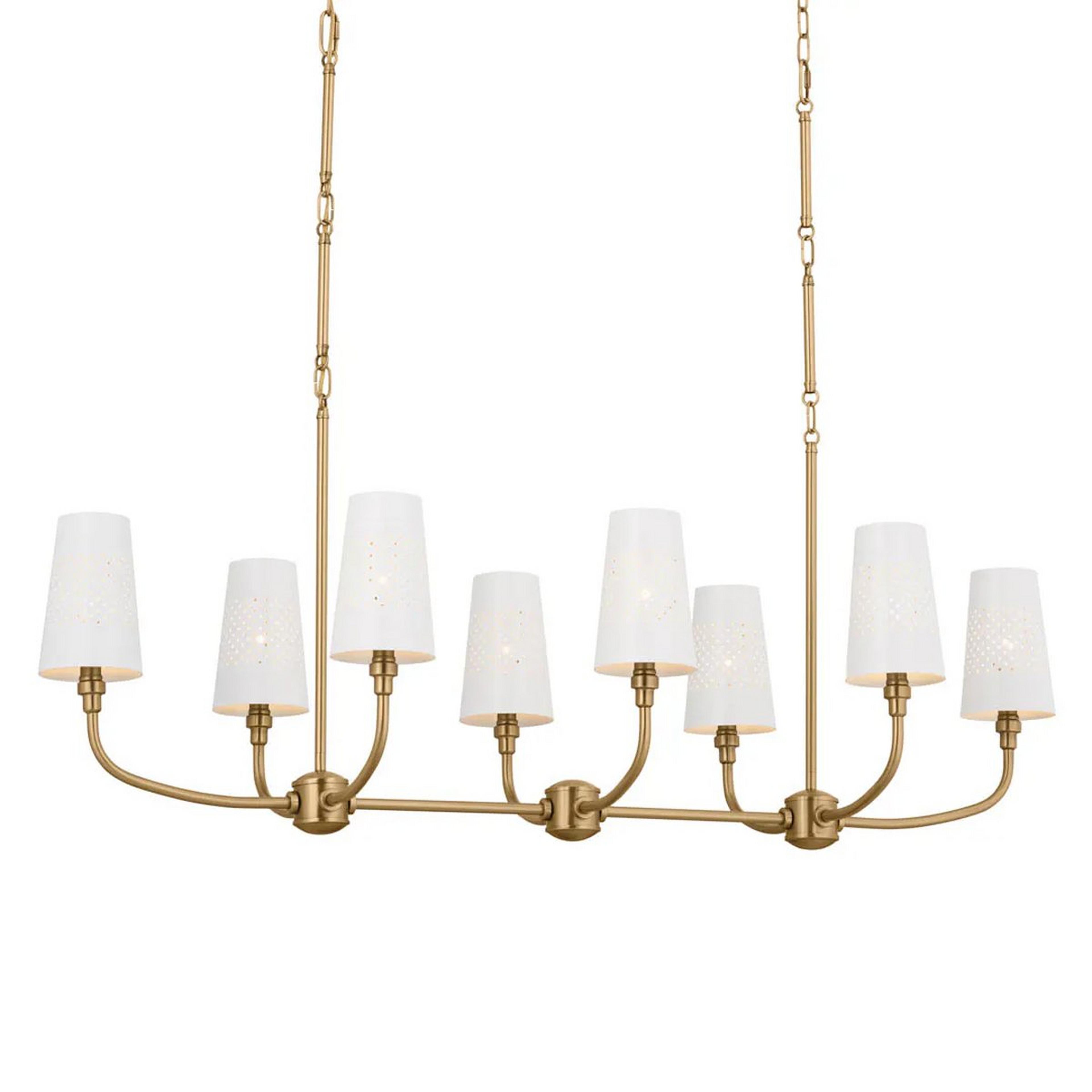 A Gareth Island Chandelier with Aged Brass / White color