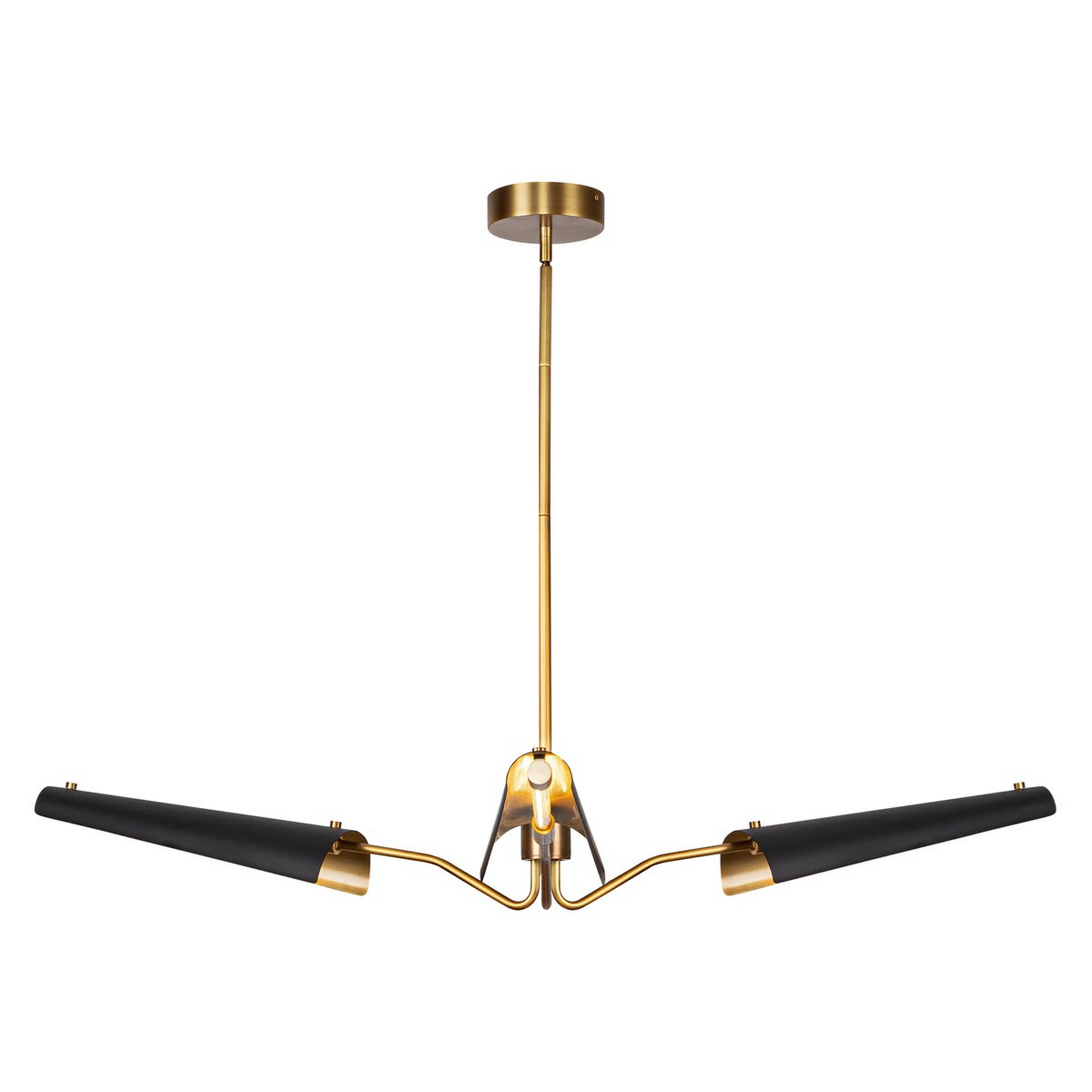 A Mixolydian LED Chandelier with Aged Brass / Black color