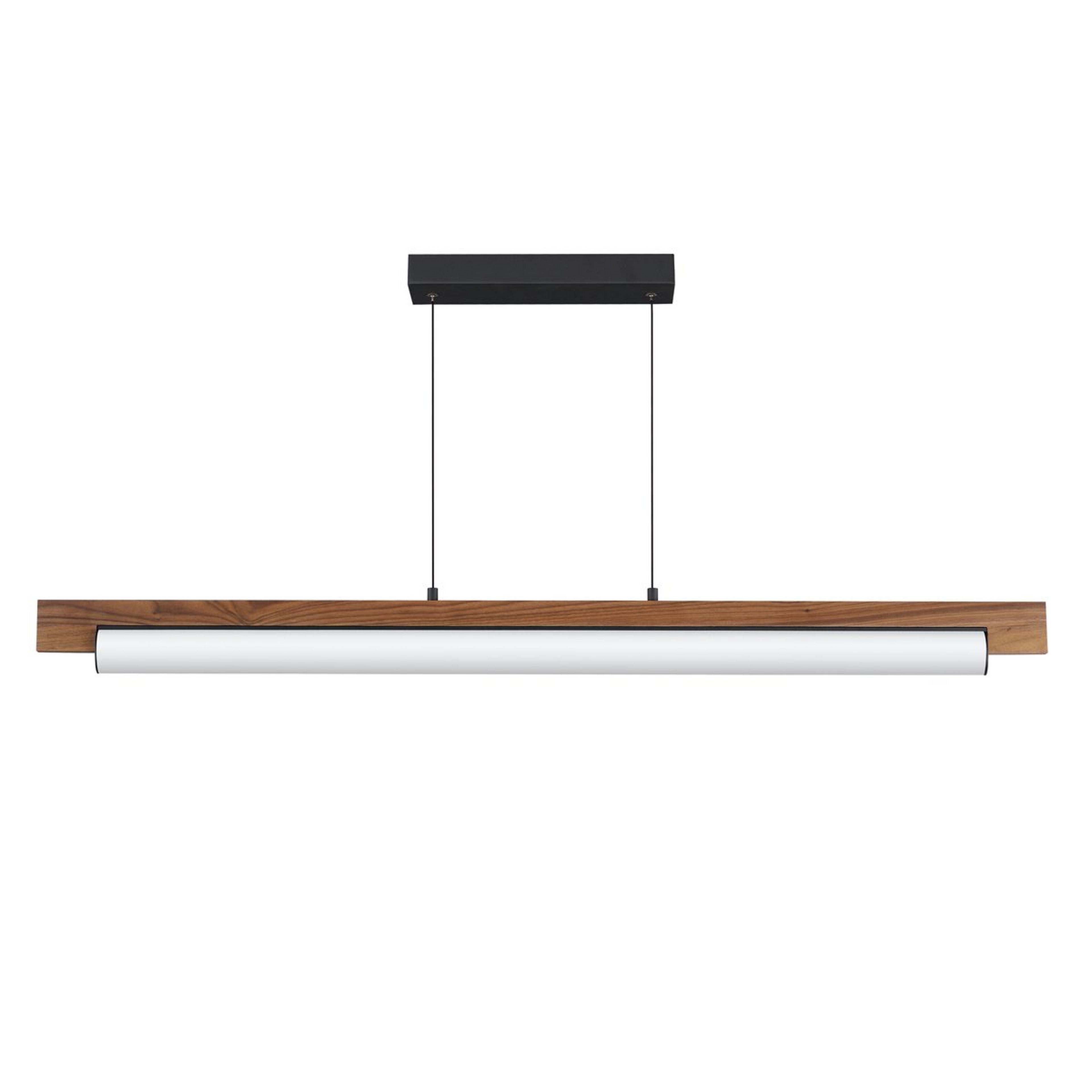 A Thessaly LED Linear Chandelier with Black / Walnut  color