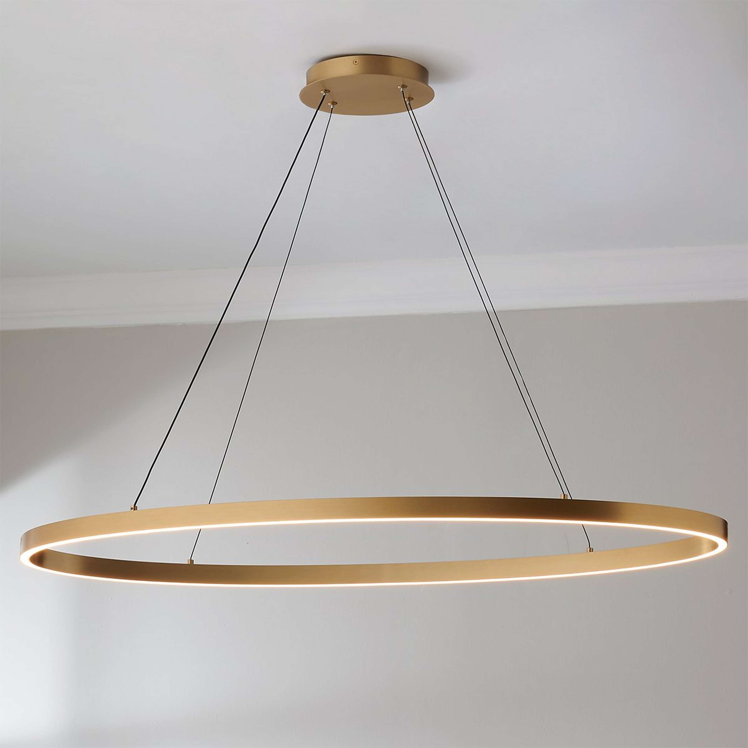 A Gleaming Halo LED Chandelier - Small with Brushed Gold color