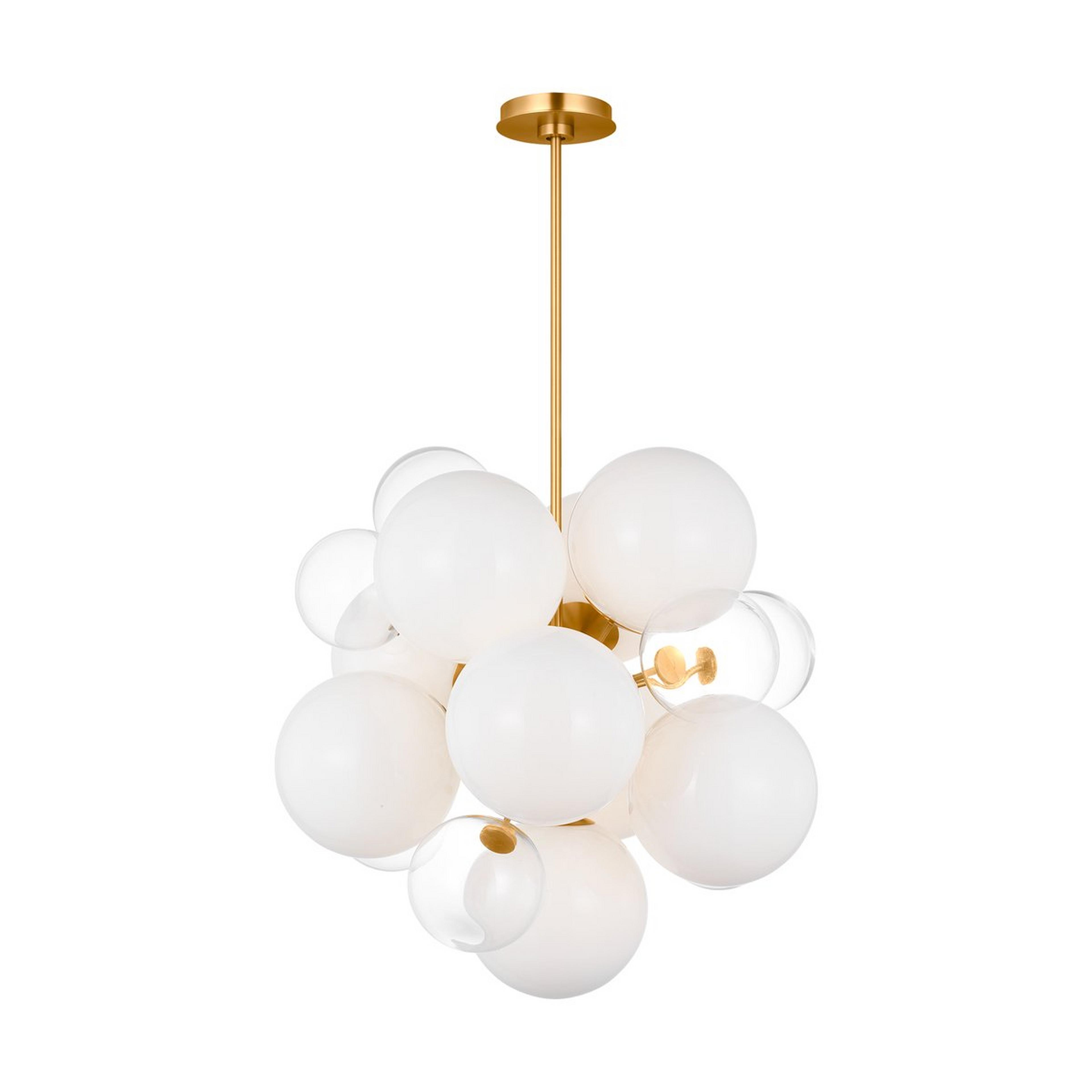 A kate spade new york Aria Chandelier with Burnished Brass / White Glass / Clear Glass color