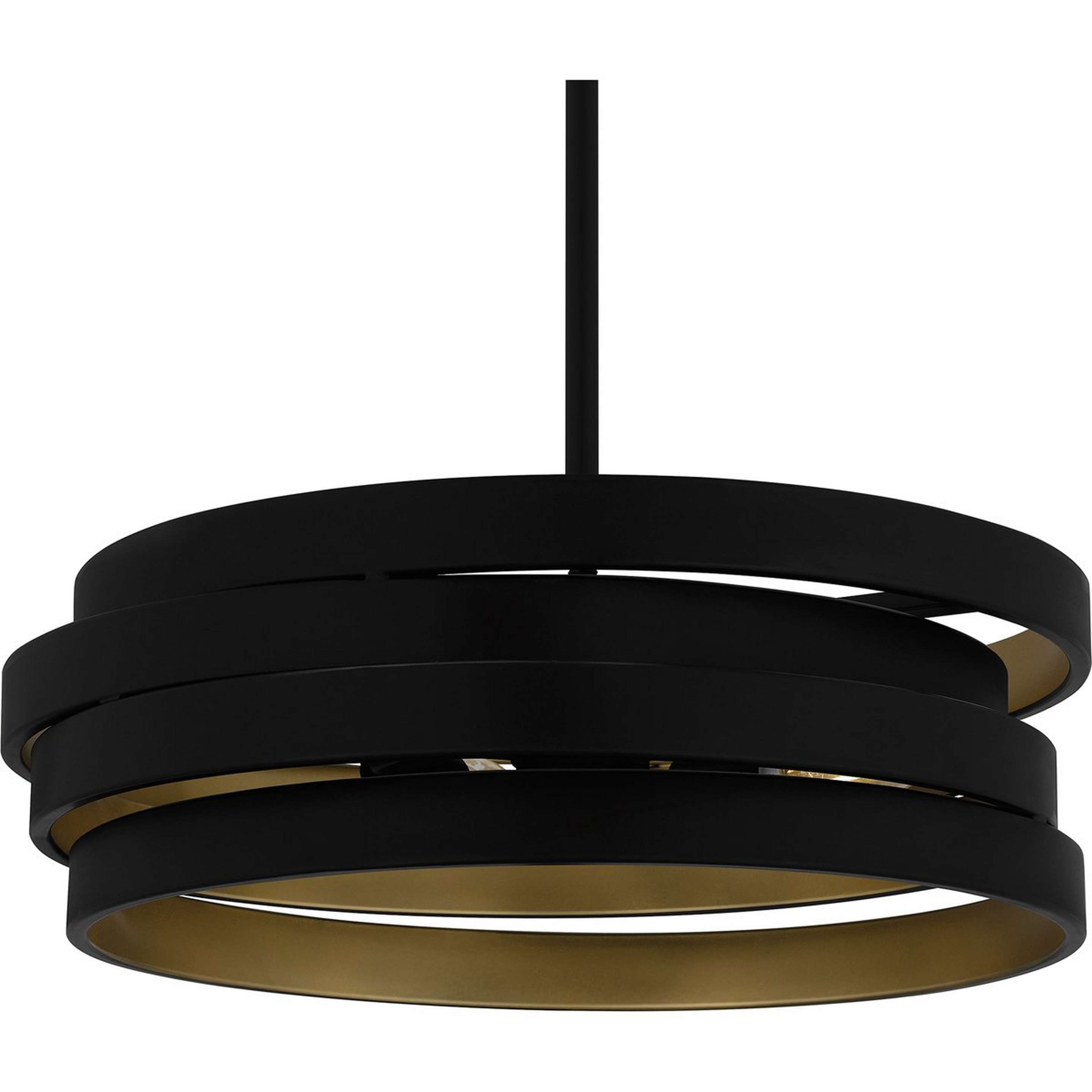 A Quasar Convertible Chandelier with Matte Black / Gold color