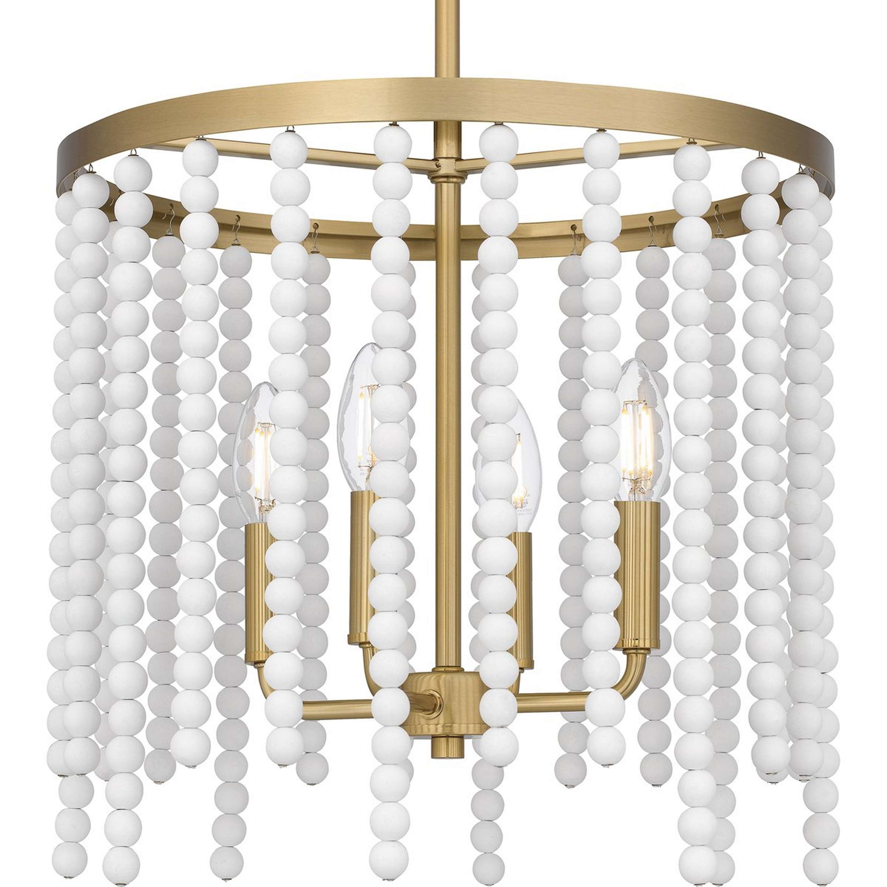 A Aienna Convertible Chandelier with Aged Brass / White Wood color