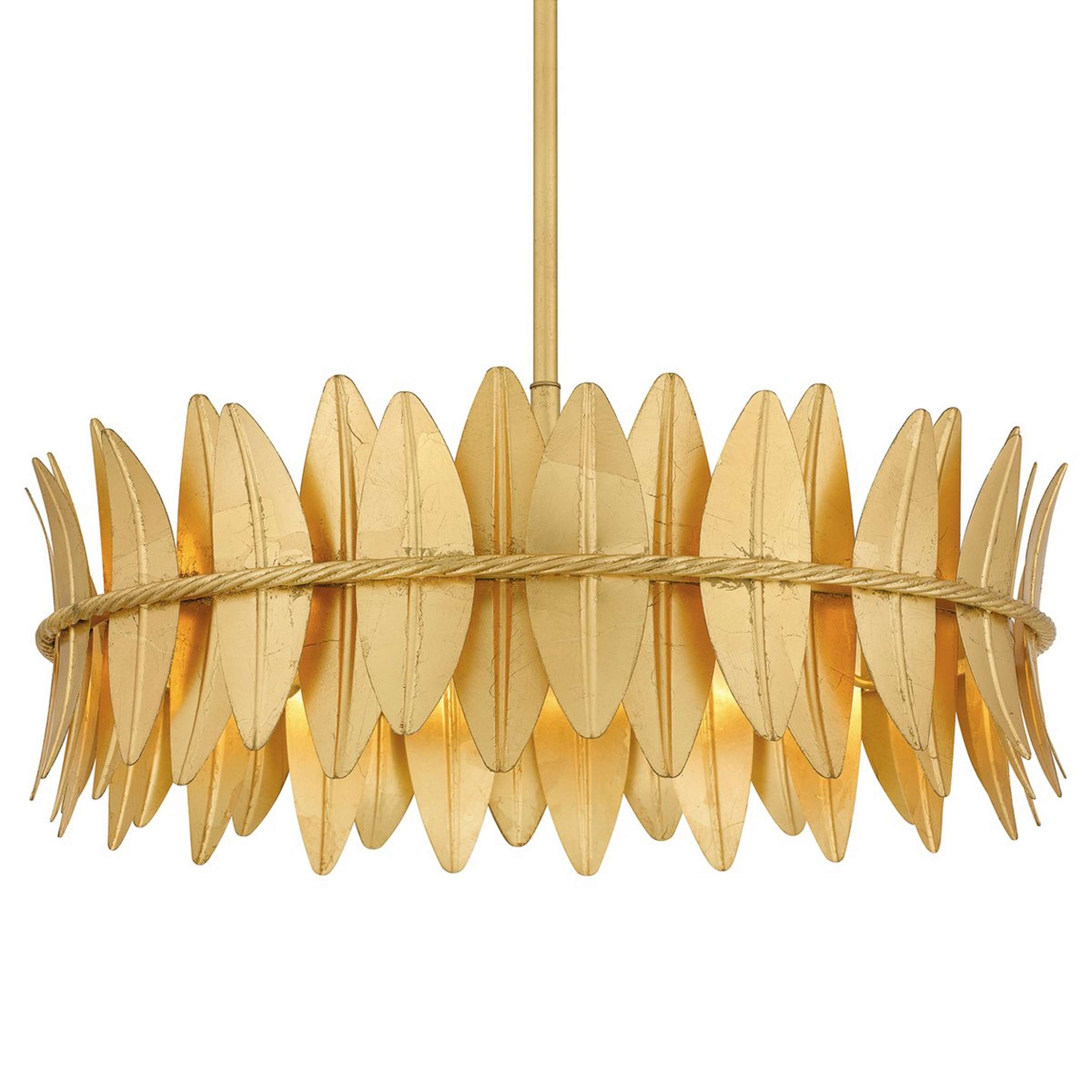 A Esperanza Chandelier with Gold Leaf color