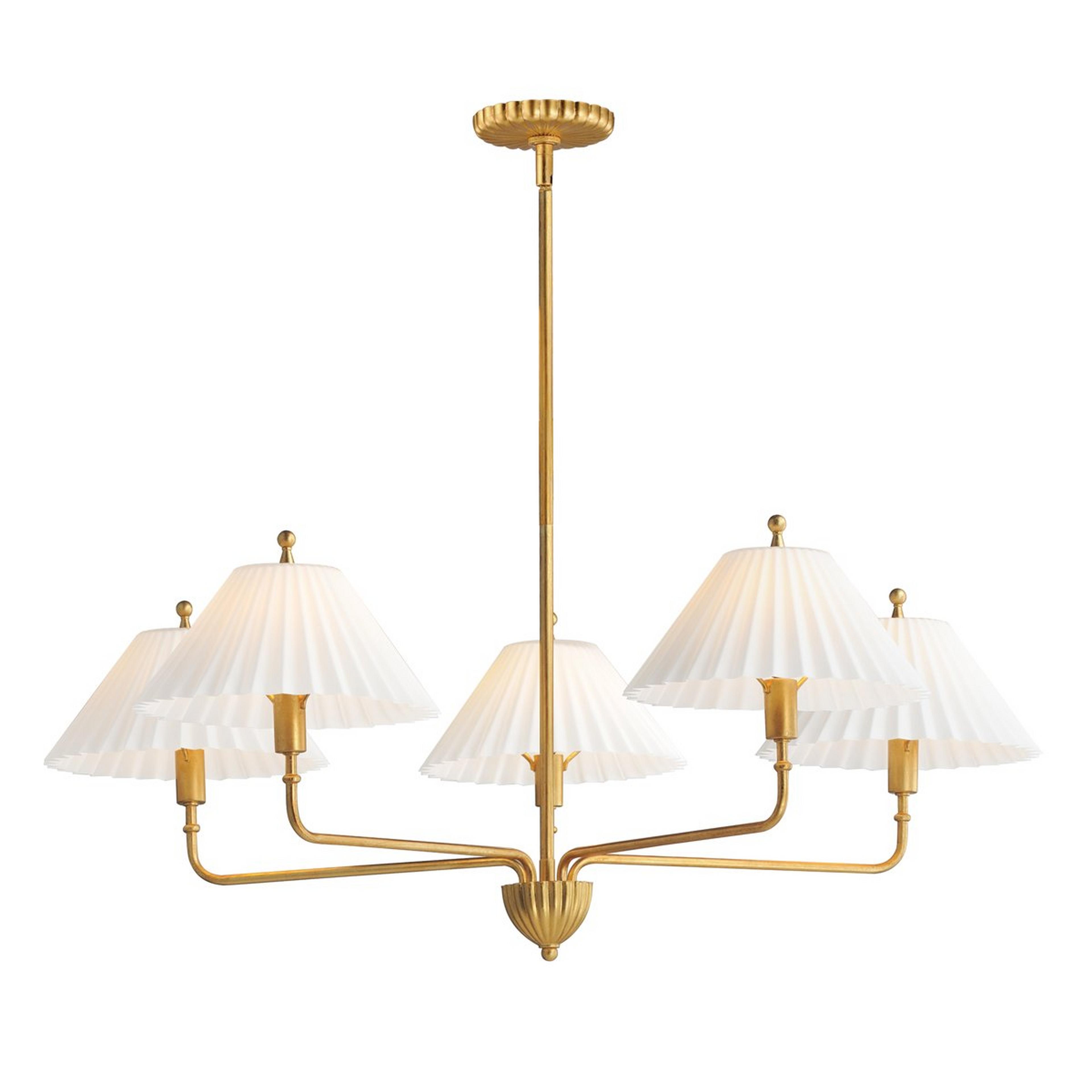 A Transatlantic Chandelier with Gold Leaf / White Glass color