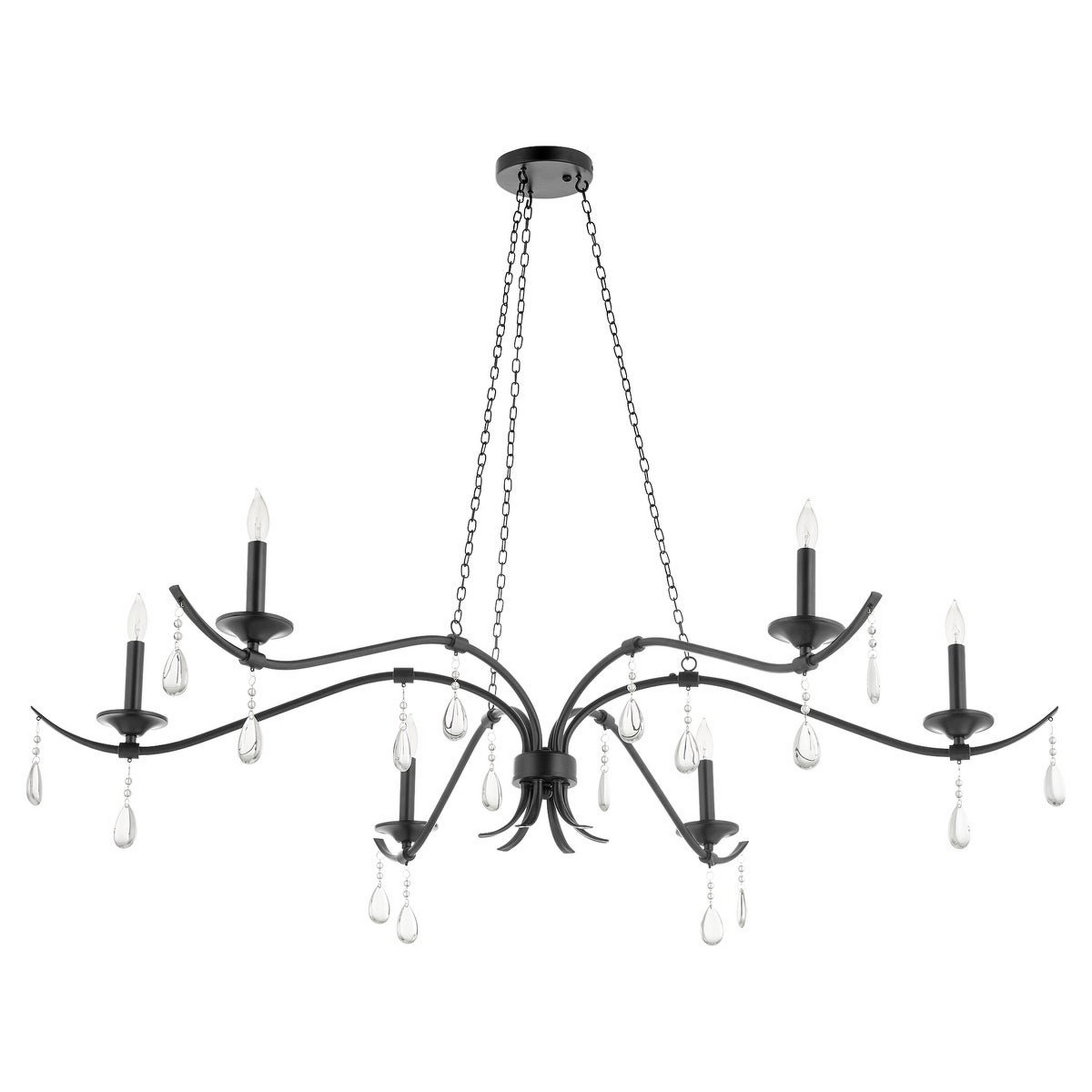 A Alesia Chandelier with Black / Crystal color