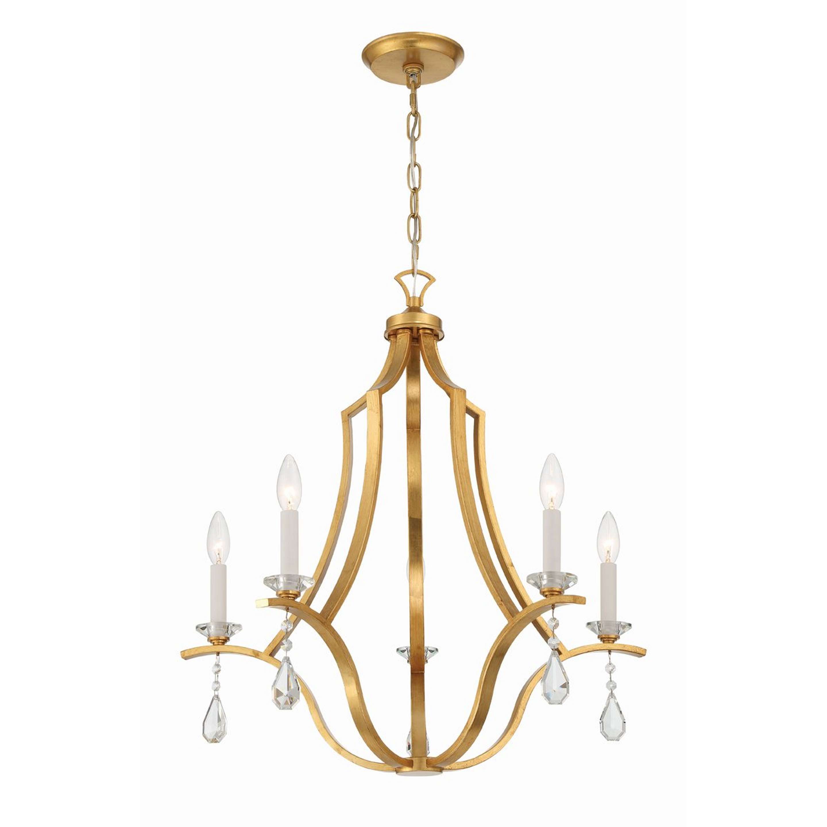 A Lochlan Chandelier with Aged Gold / Crystal color