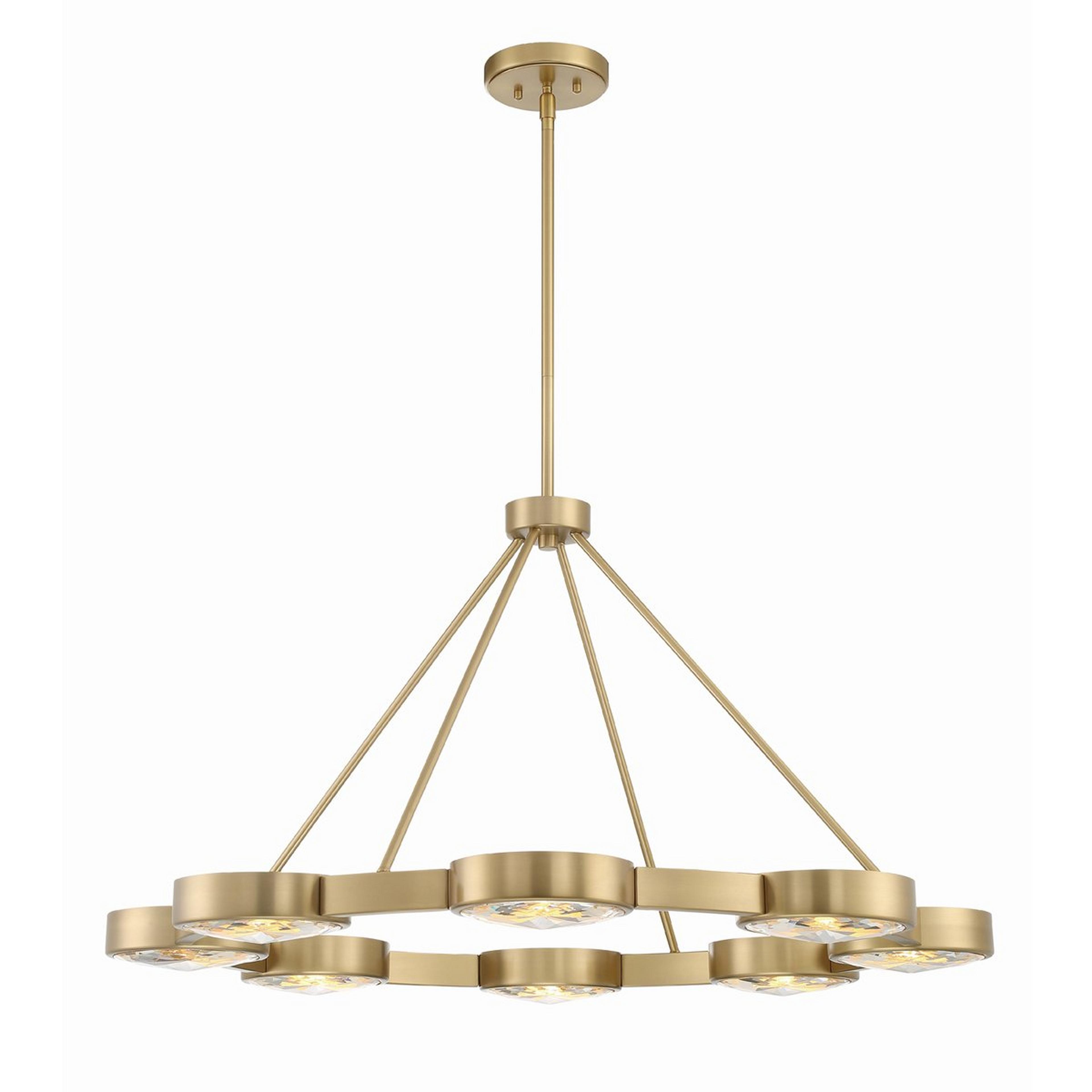 A Asterism Glass Chandelier with Soft Gold / Crystal-Cut Glass color