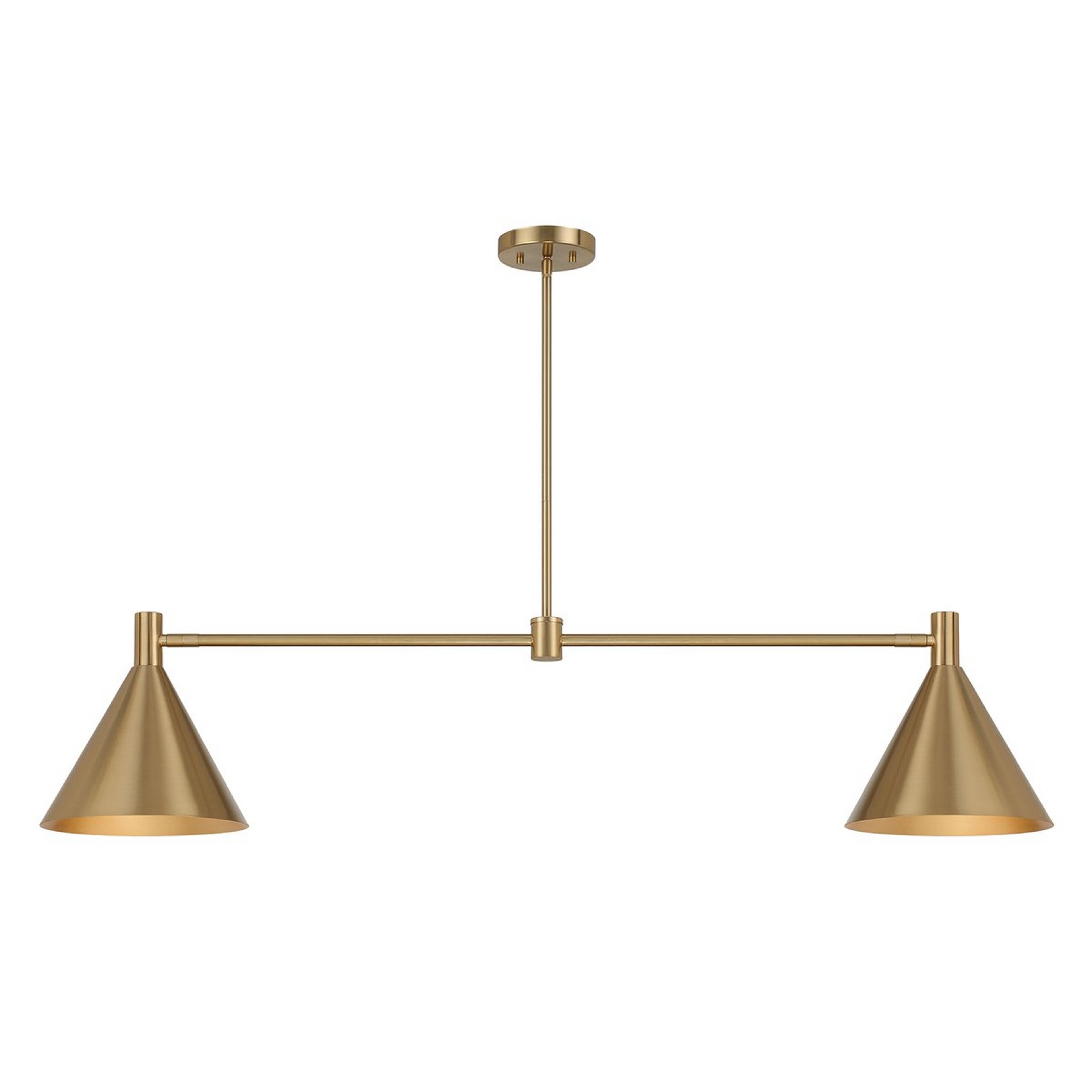 A Nubia Linear Chandelier with Aged Brass color