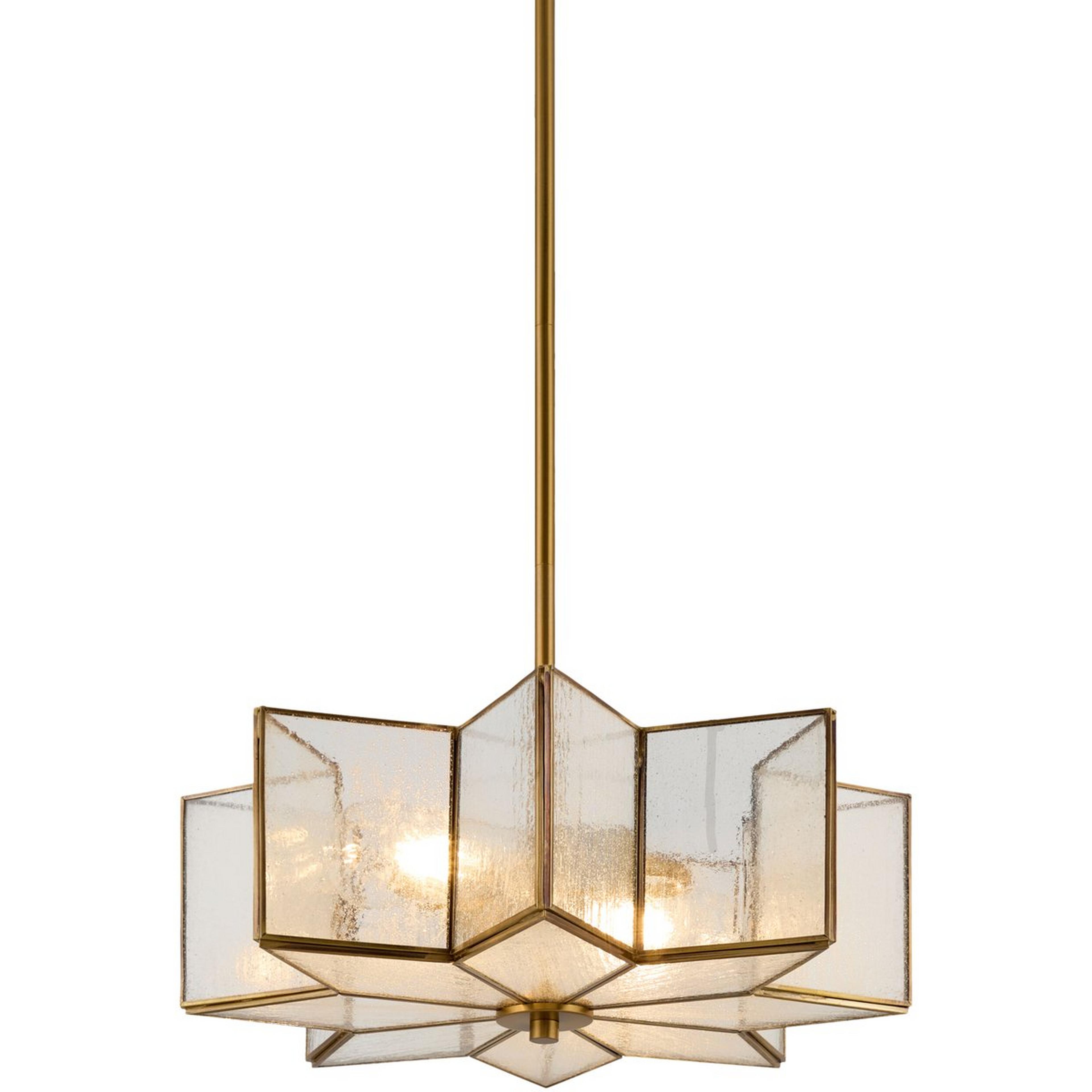 A Alliance Chandelier with Brass / Water Glass color
