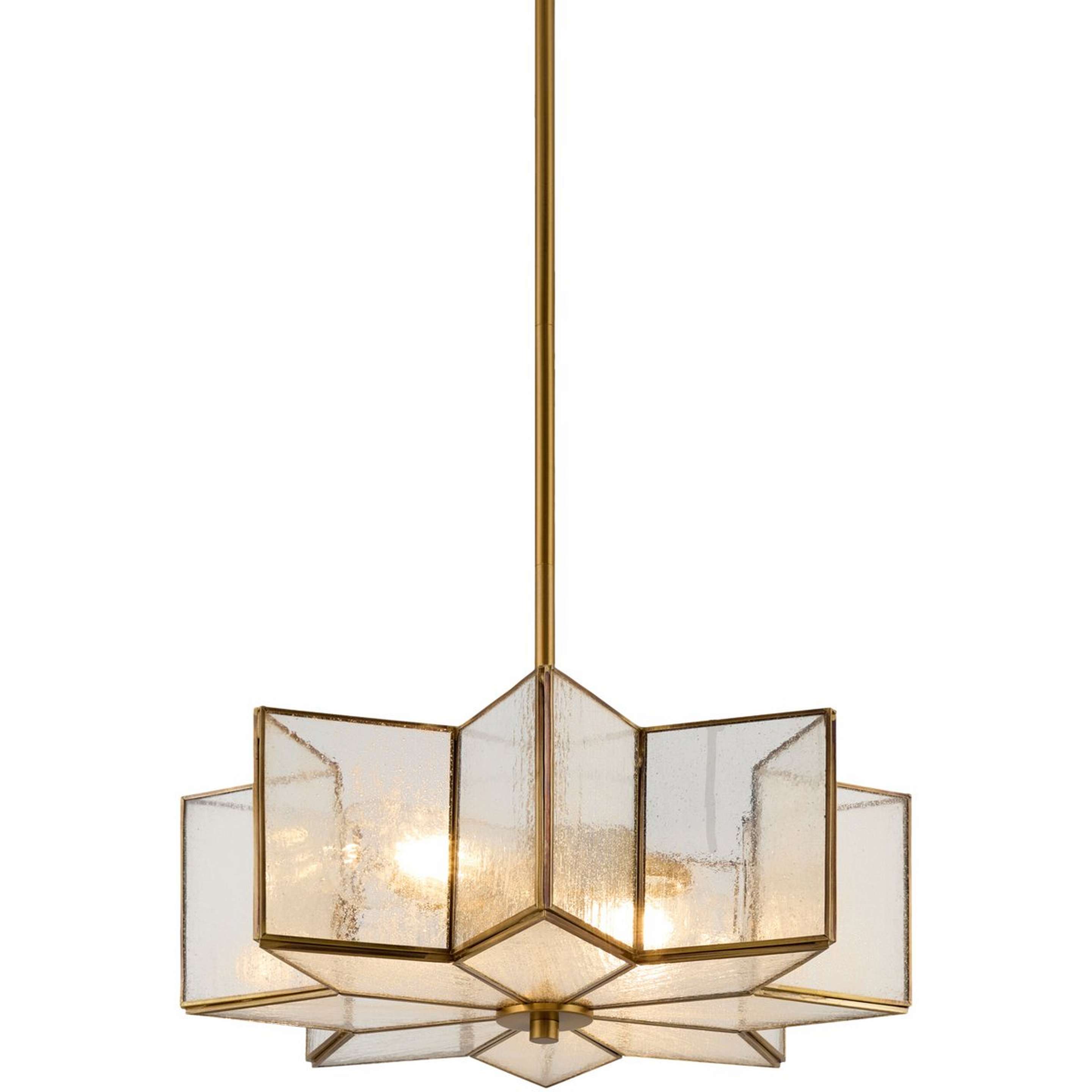 A Alliance Chandelier with Brass / Water Glass color