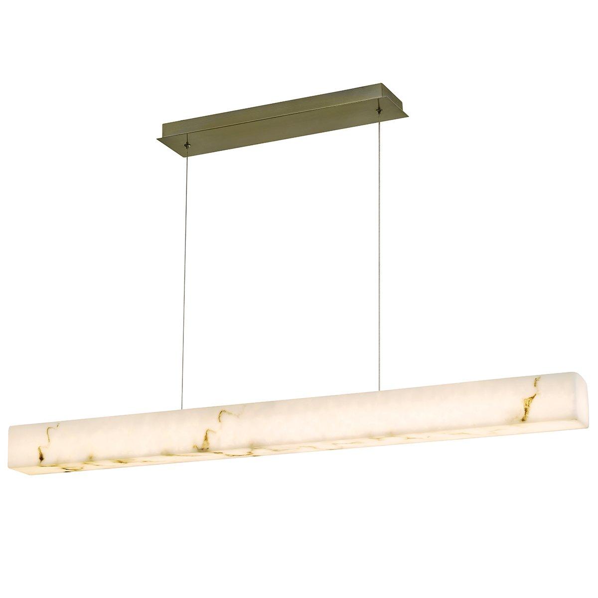 Septimus Linear Island Chandelier - Genuine Alabaster | Shades of