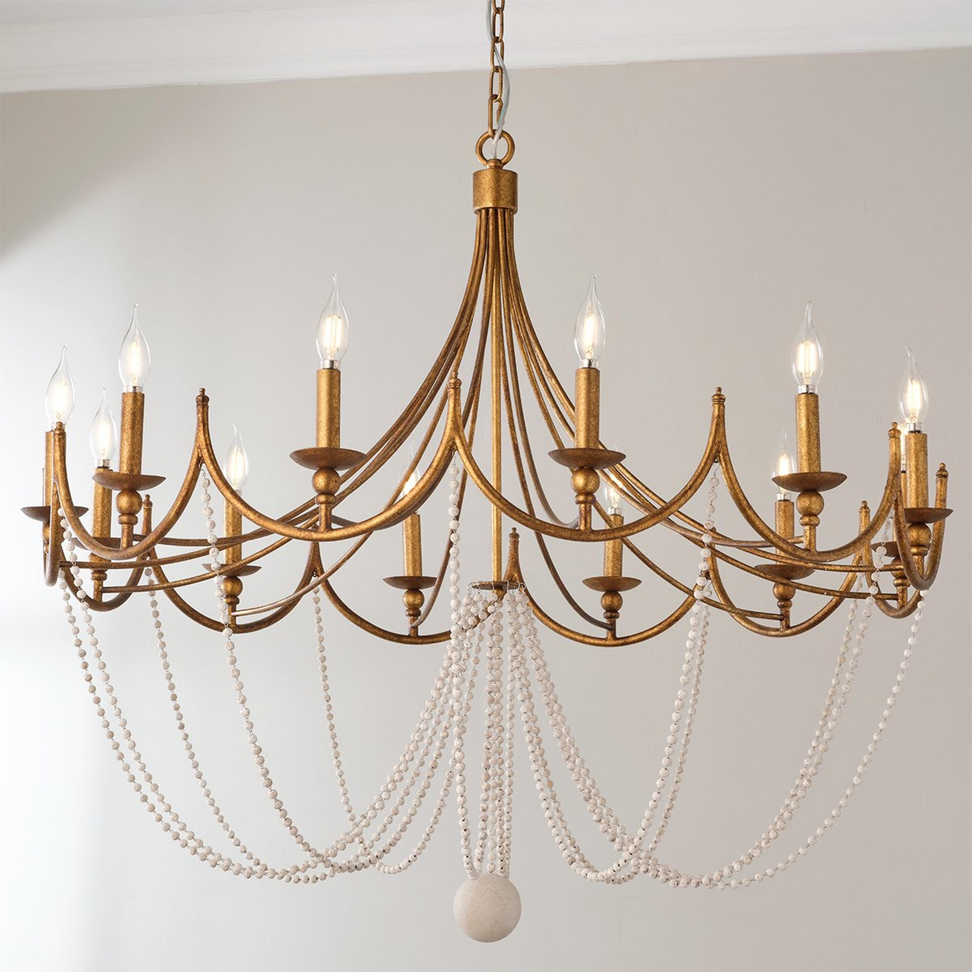 A Gaston Chandelier with Antique Gold / Antique White color