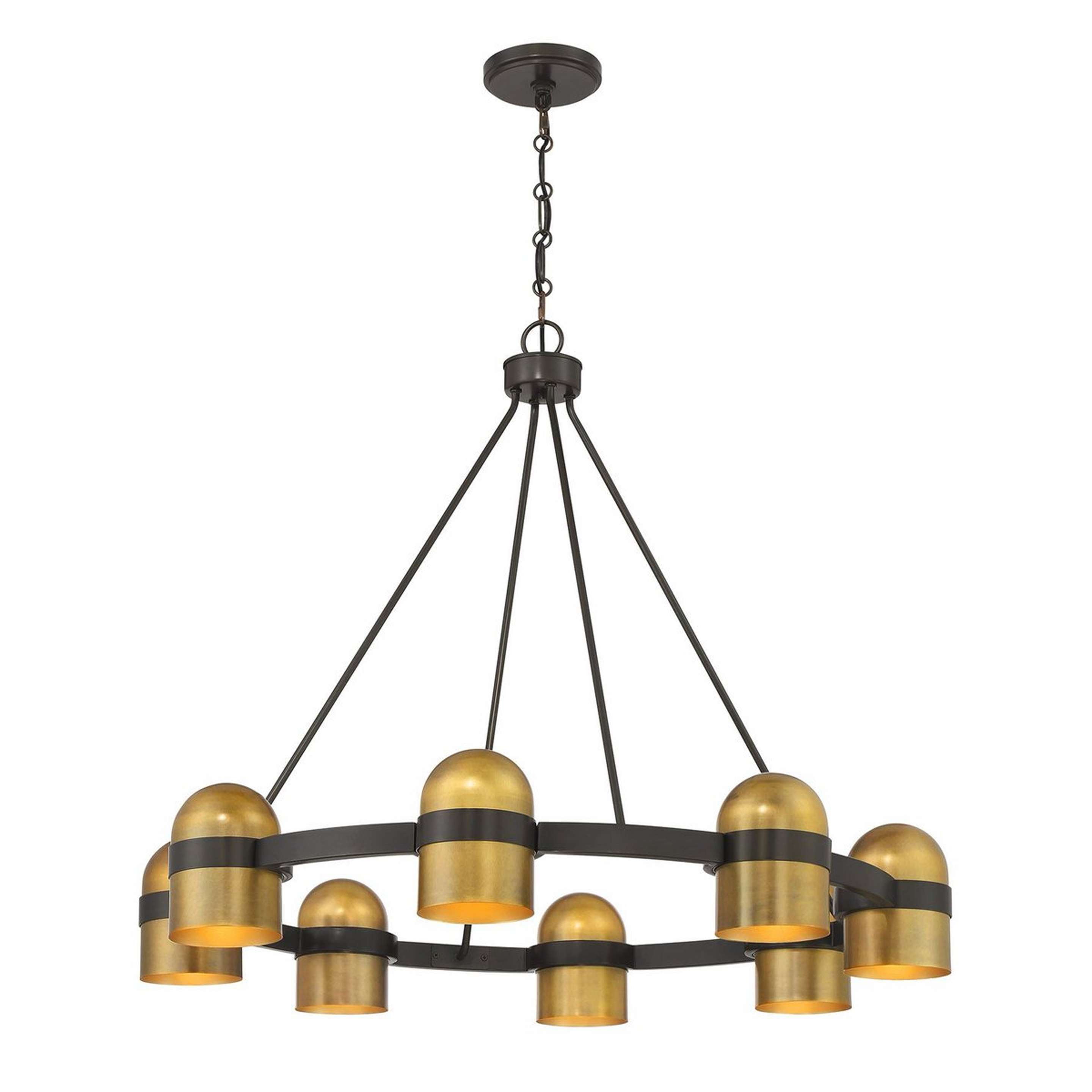 A Mendoza Chandelier - Large with Dark Bronze / Brushed Brass color