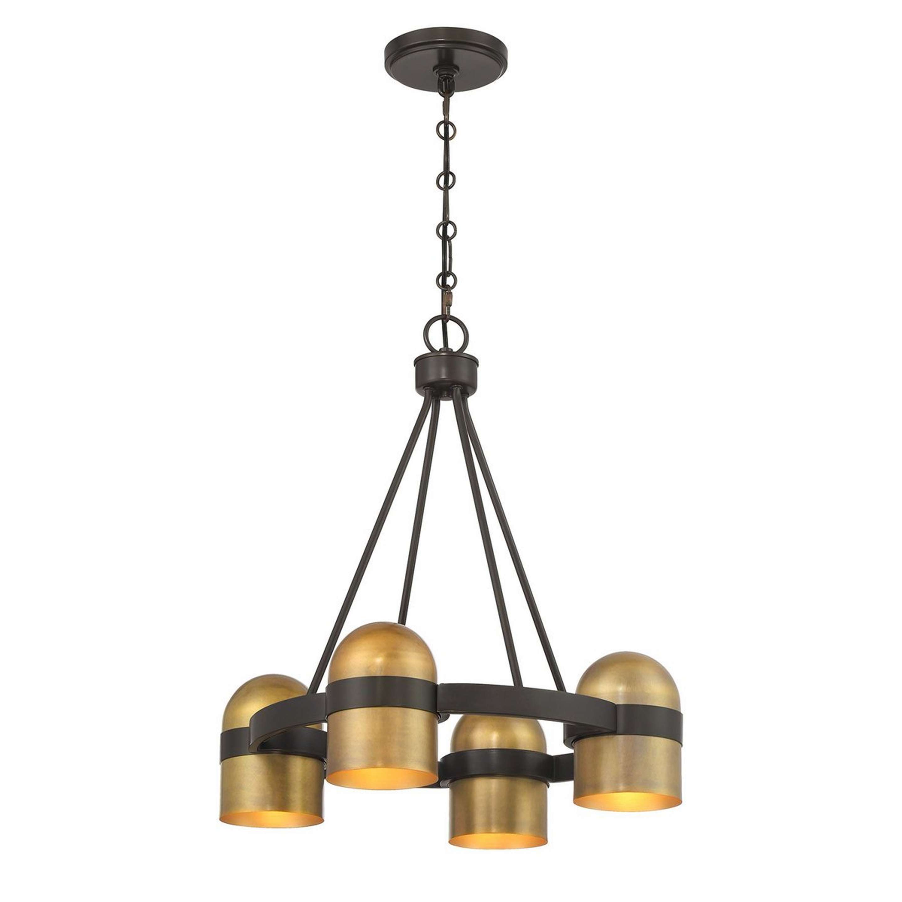 A Mendoza Chandelier - Small with Dark Bronze / Brushed Brass color
