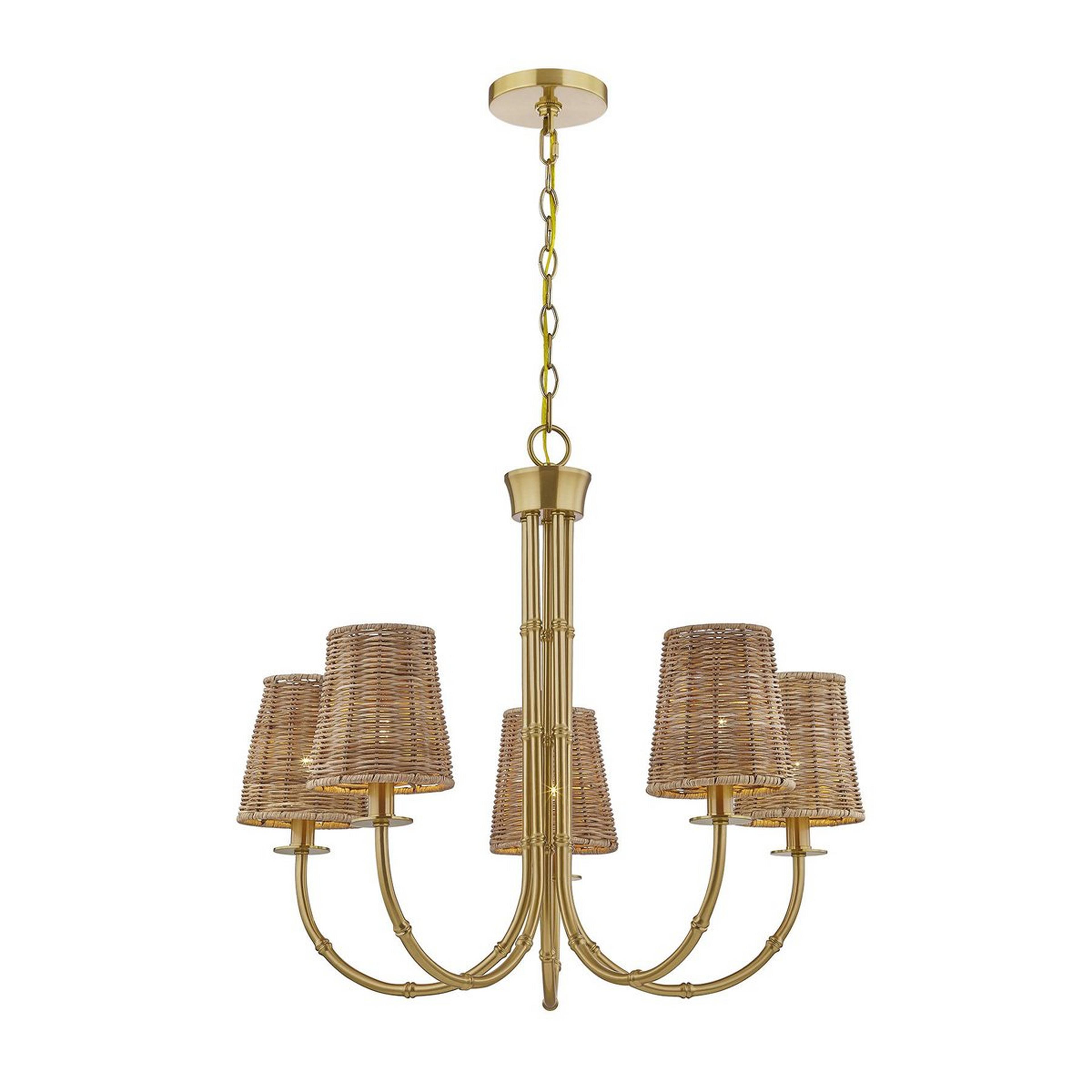 A Lainey Chandelier with Brass / Rattan color