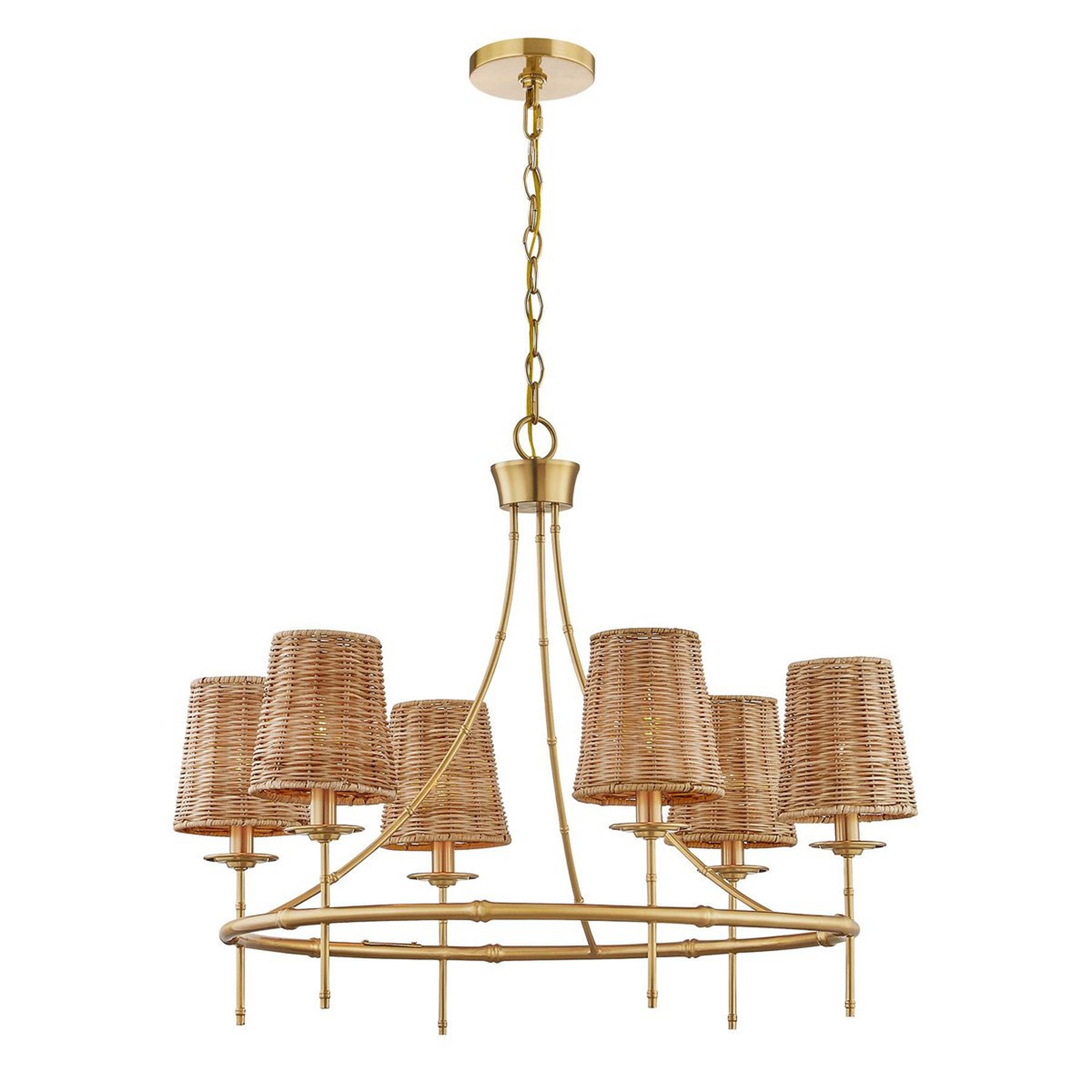 A Lainey Ring Chandelier with Brass / Rattan color