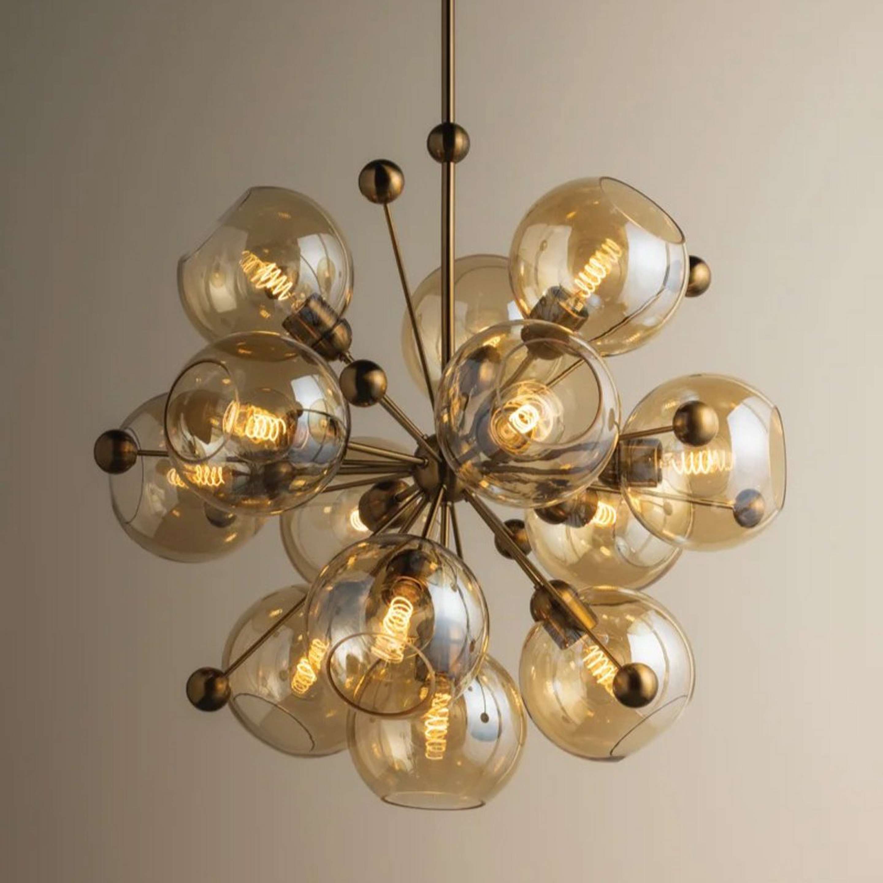 A Dardanelle Chandelier - Small with Brass / Amber Glass color