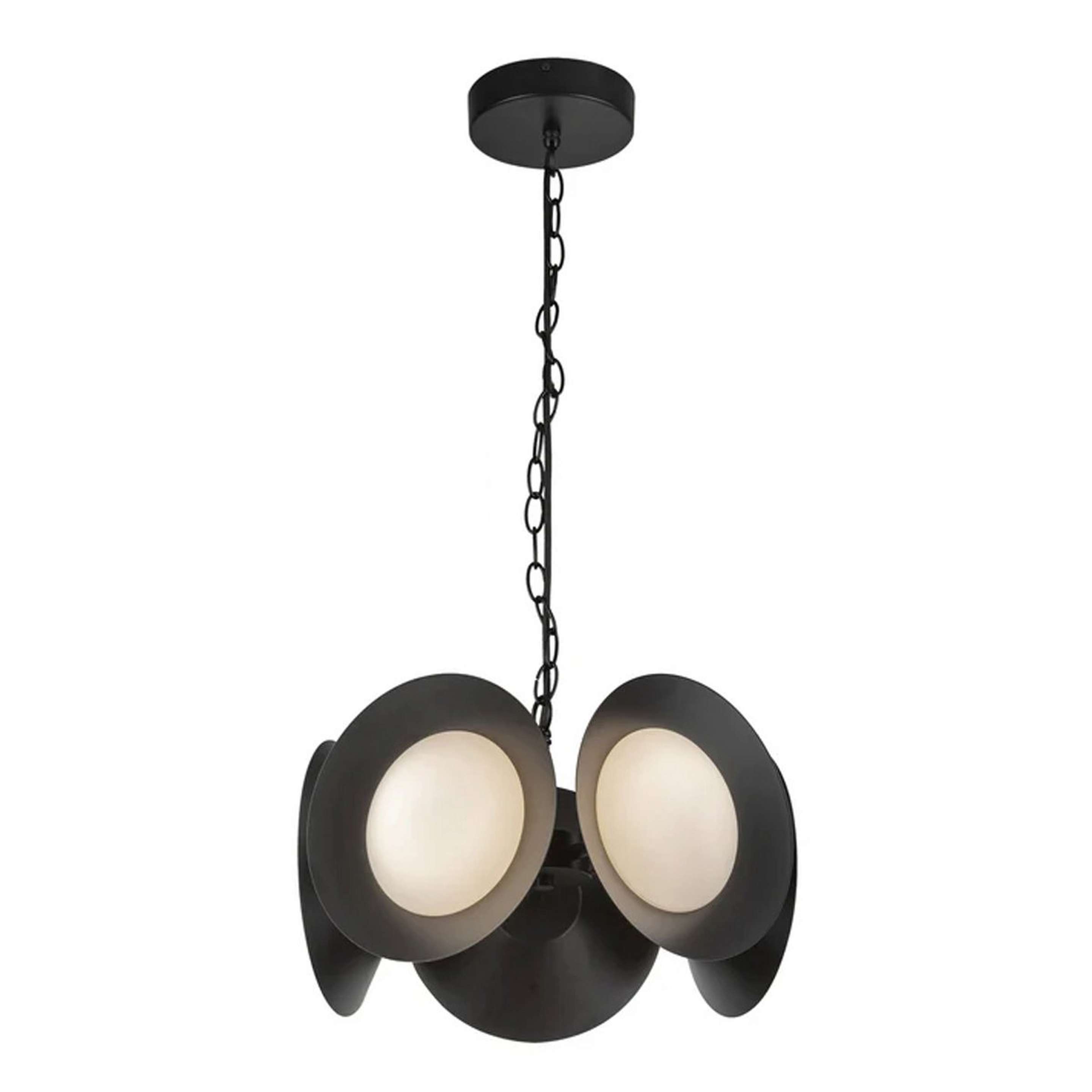 A Hypate Chandelier with Black / Opal Glass color