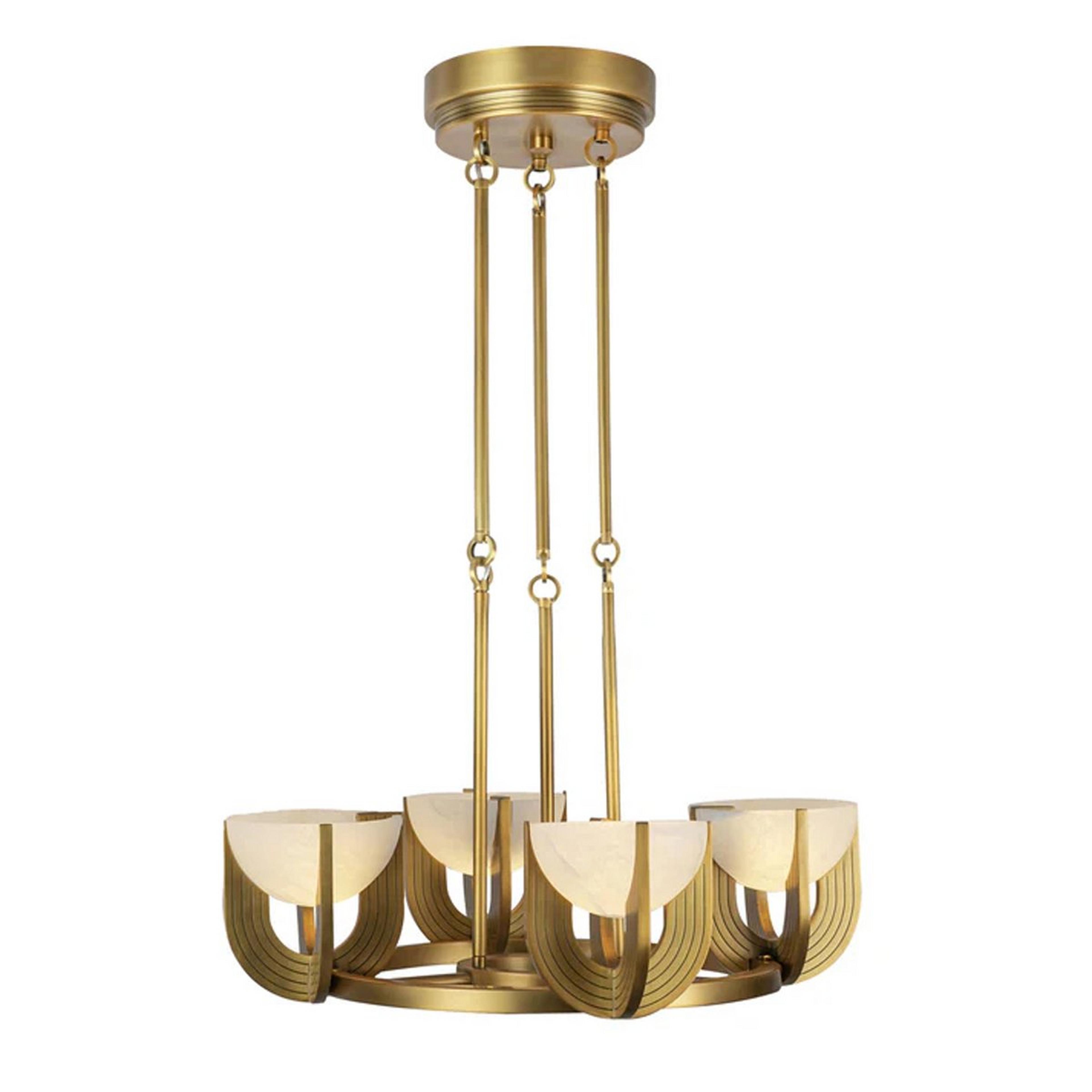 A Nete Alabaster LED Chandelier - Small with Aged Brass / Natural Alabaster color