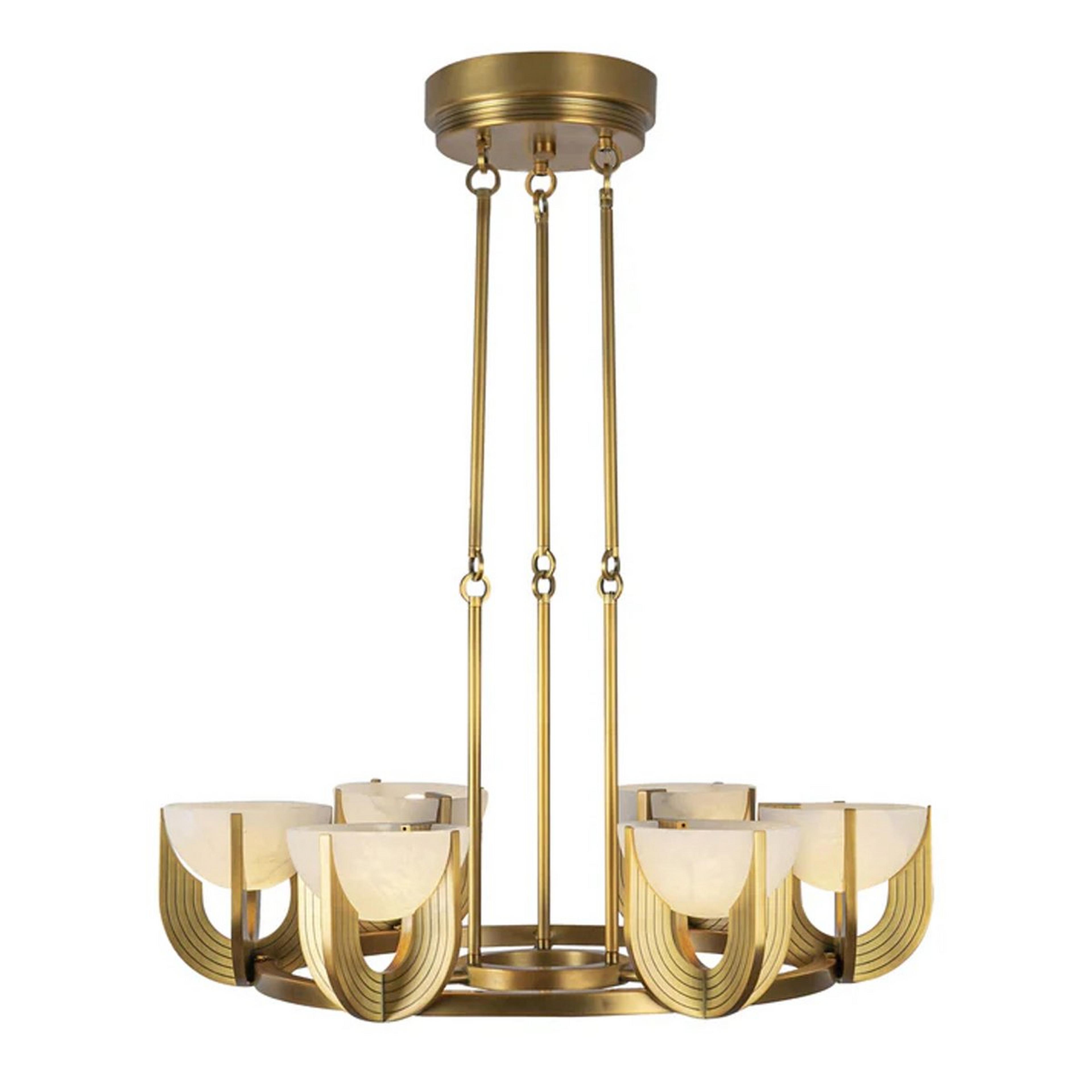 A Nete Alabaster LED Chandelier - Large with Aged Brass / Natural Alabaster color